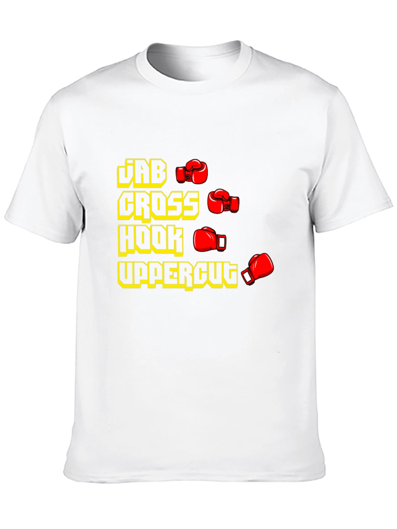 Black Boxing Punches Black T-Shirt: Jab, Cross, Hook, Uppercut view 10