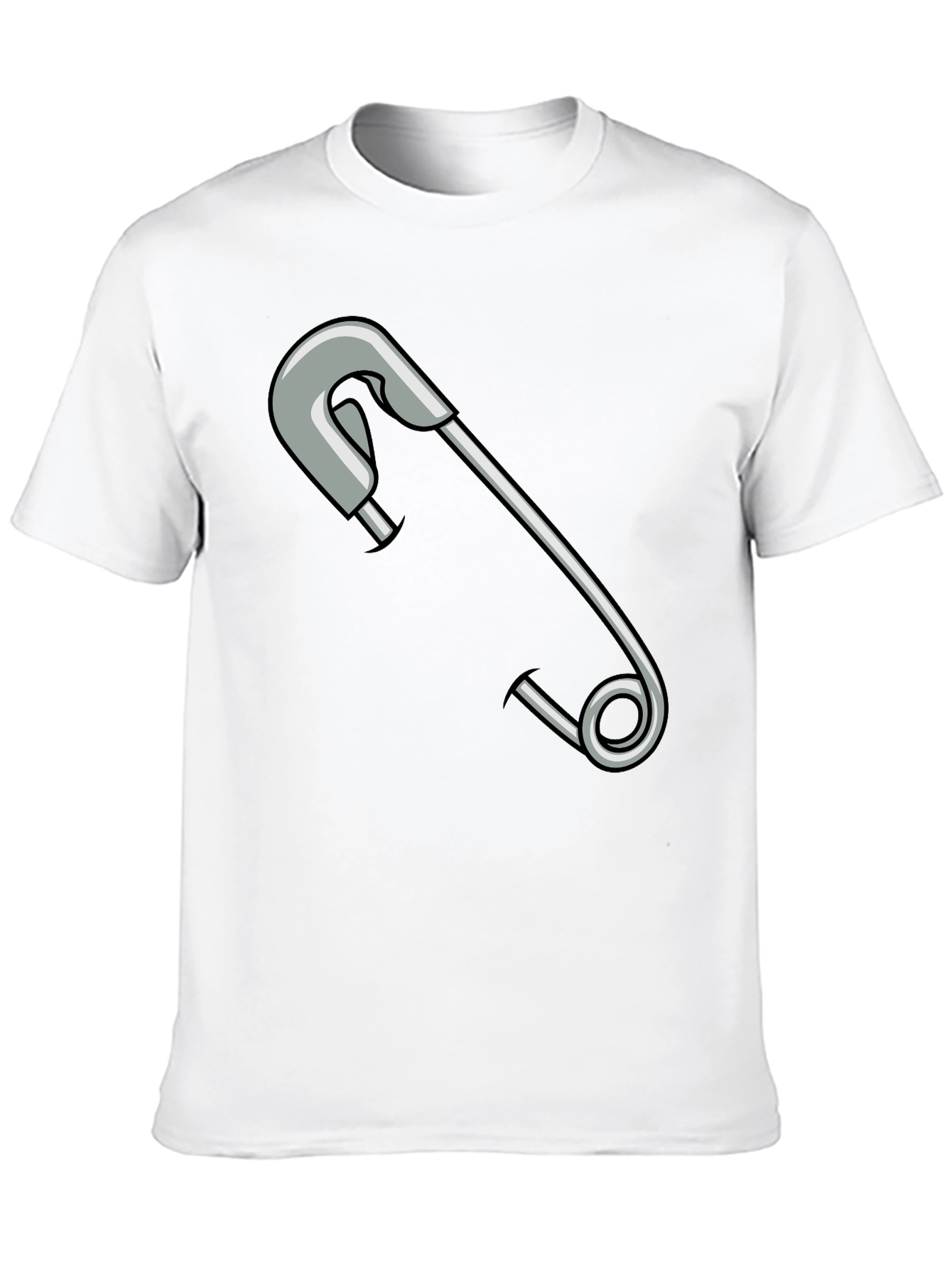 Black Safety Pin Graphic T-Shirt - Unisex Casual Tee view 10