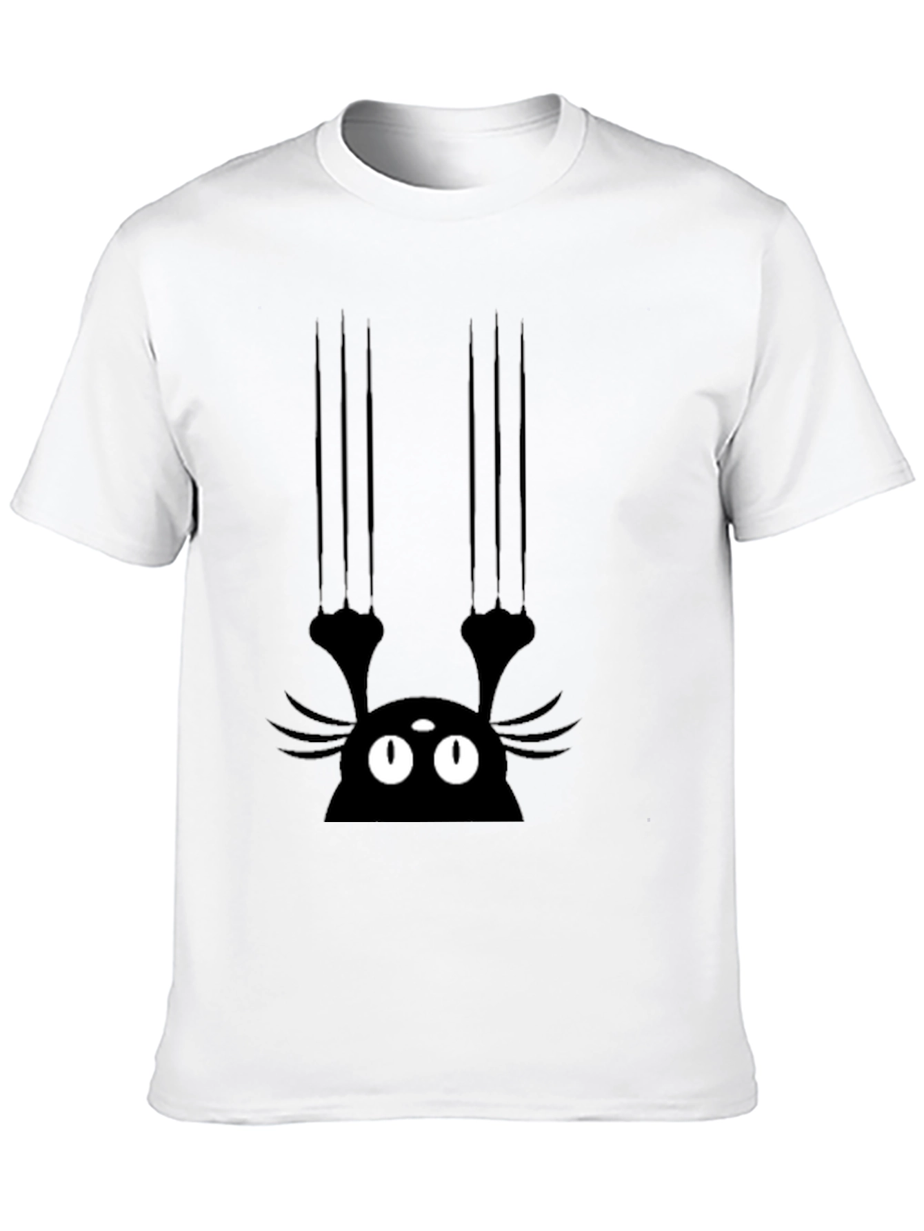 Black Black Cat Scratch T-Shirt - Men's Graphic Tee view 10
