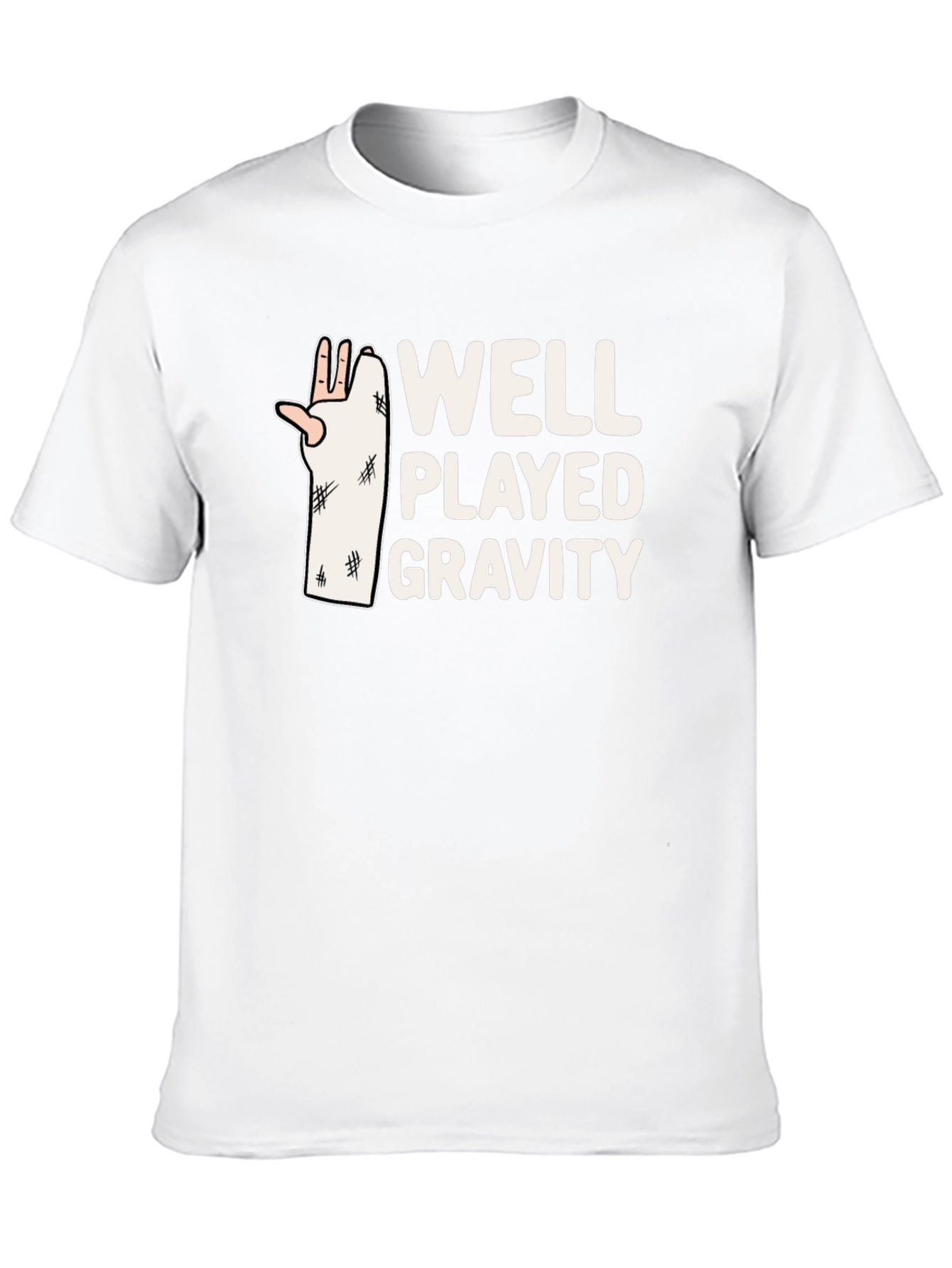 Black Well Played Gravity T-Shirt - Funny Broken Arm Tee view 10