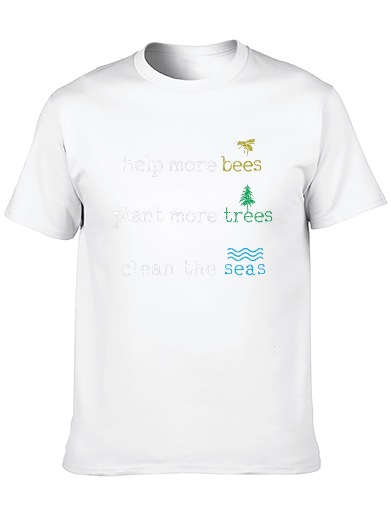 Eco-Friendly Graphic T-Shirt - Help Bees, Plant Trees - 10
