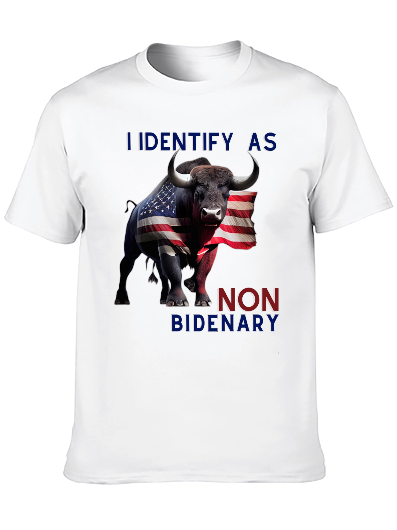 Black I Identify As Non Bidenary T-Shirt view 10