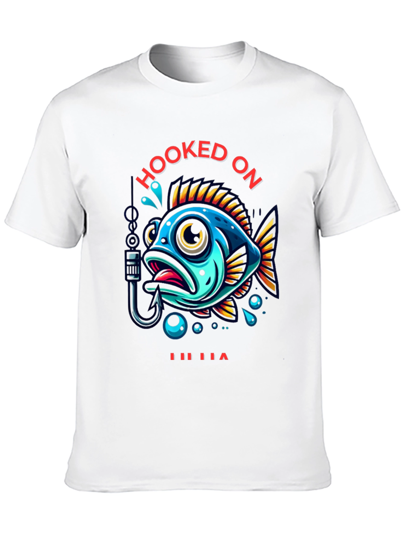 Black Hooked On T-Shirt - Fishing Tee view 10
