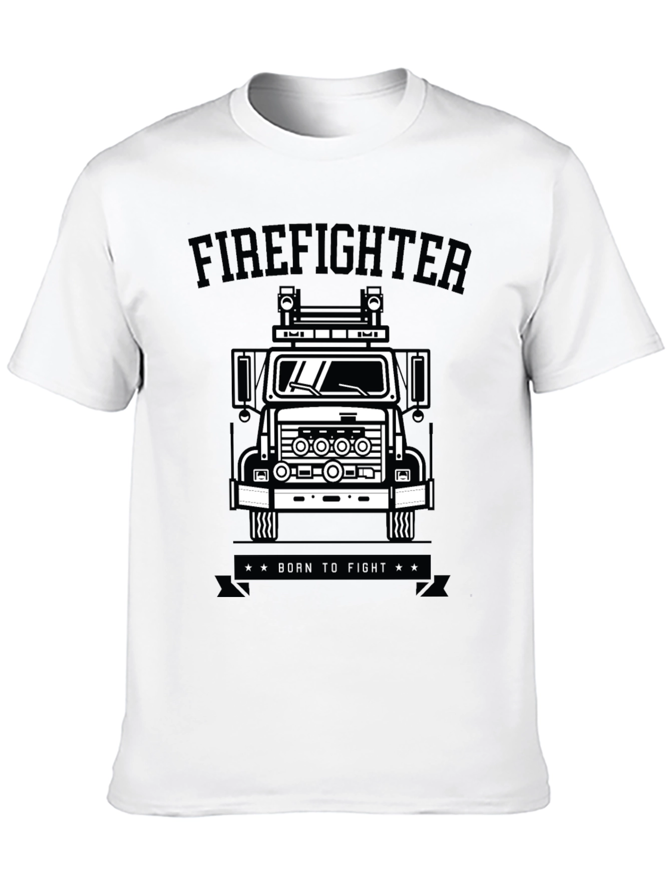 Black Firefighter Truck Graphic Tee - Born to Fight view 10