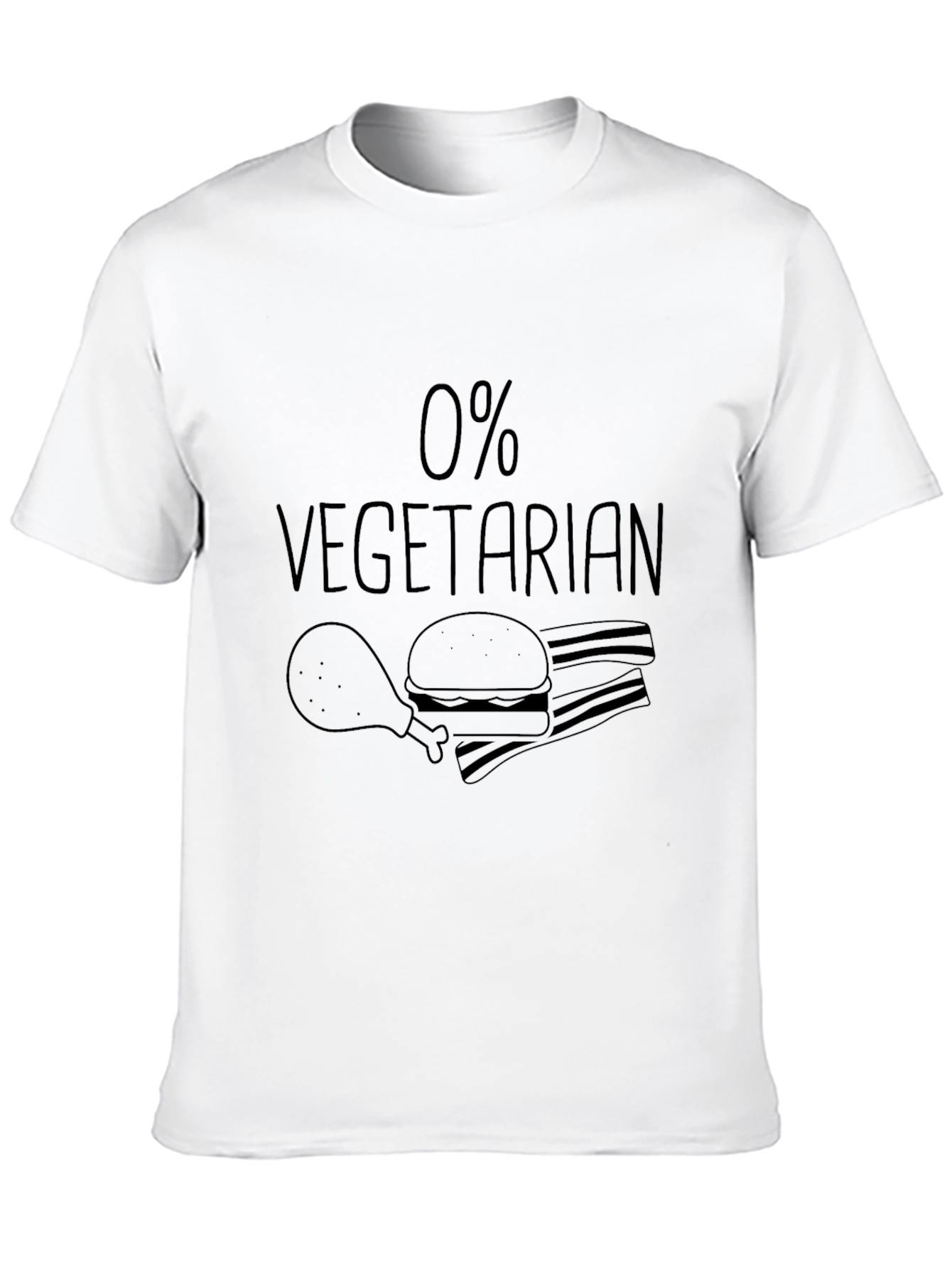 Black 0% Vegetarian T-Shirt - Funny Meat Lover Tee view 10