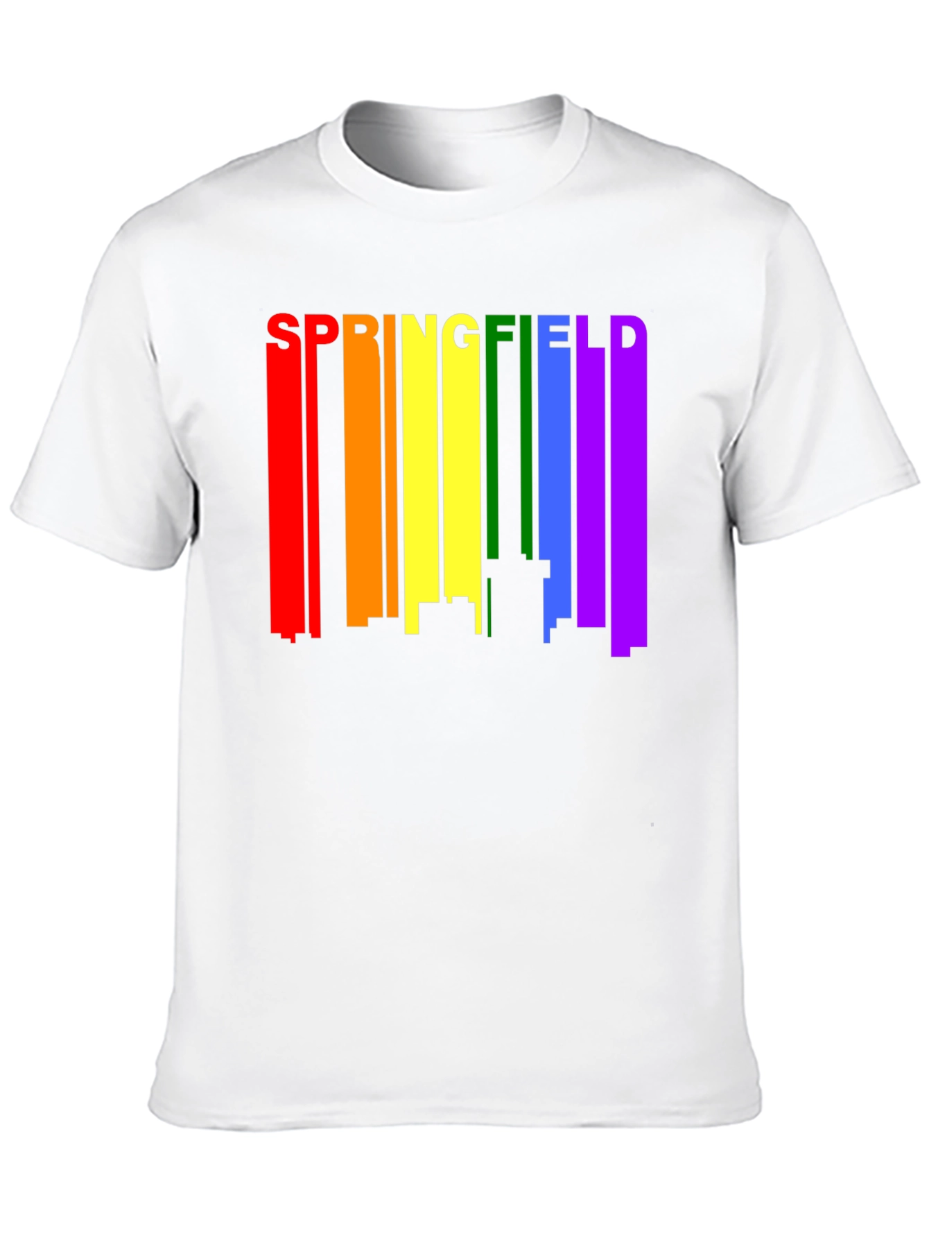 Black Springfield Rainbow Skyline Black T-Shirt view 10