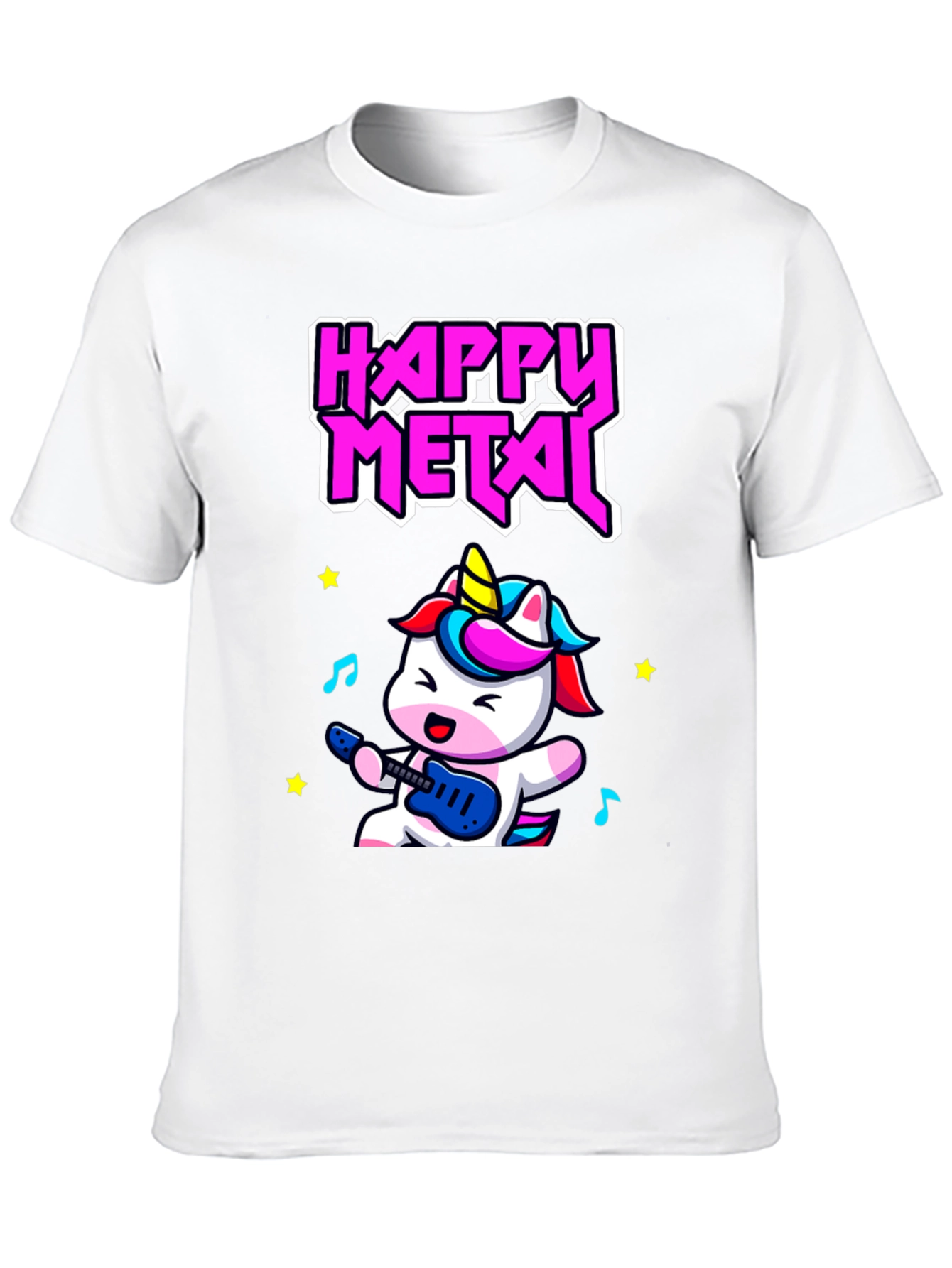 Black Happy Metal Unicorn T-Shirt - Rock On! view 10