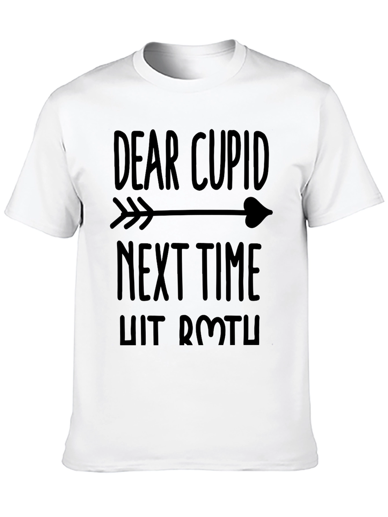 Black Dear Cupid Funny Graphic T-Shirt view 10