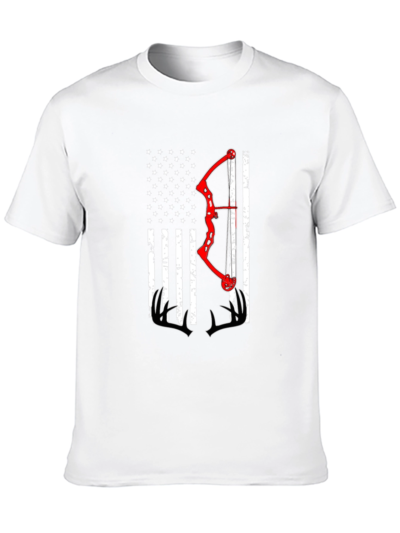 Black American Flag Bow Hunting T-Shirt view 10