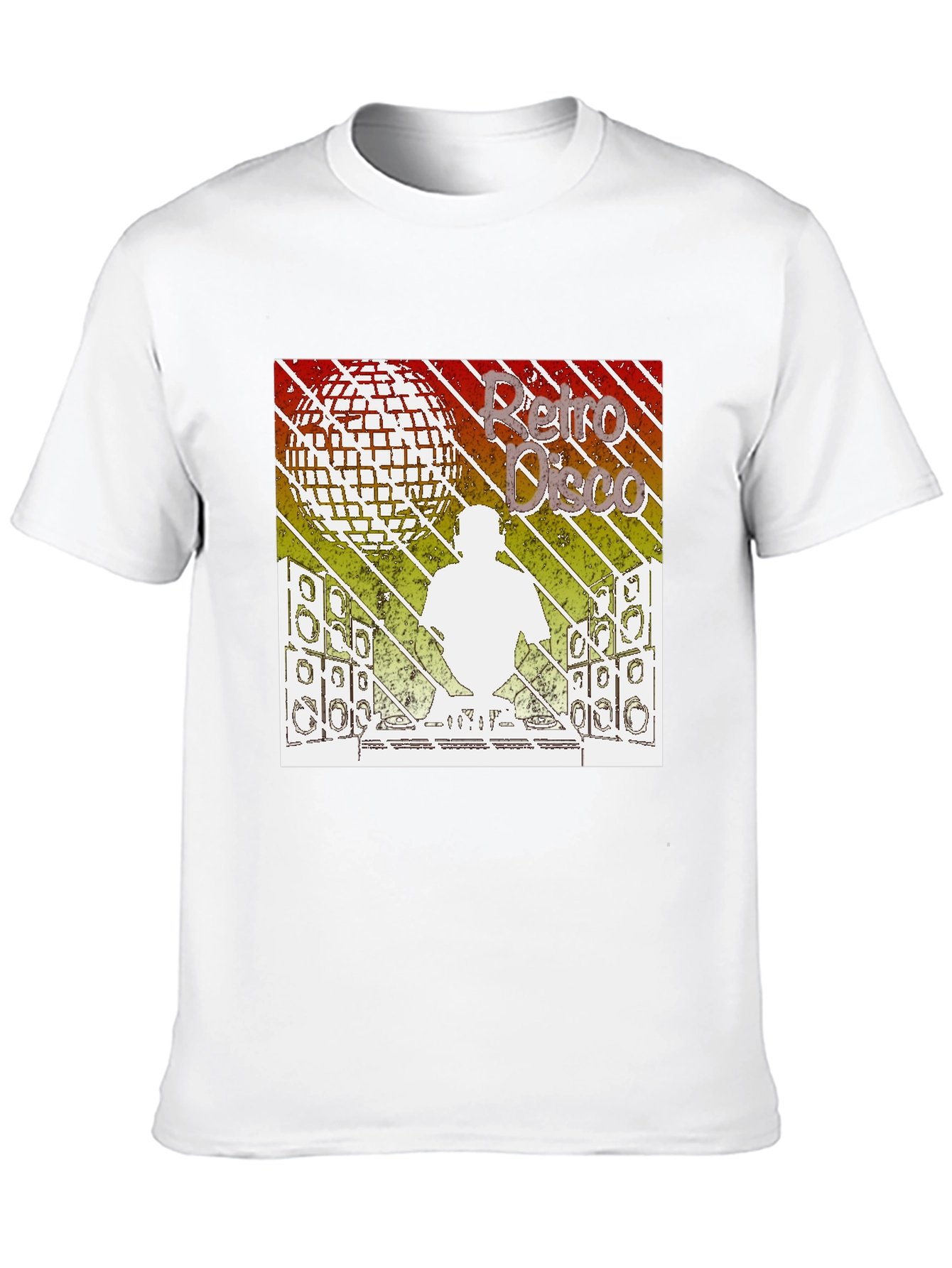 Black Retro Disco Graphic Tee - Black Cotton T-Shirt view 10