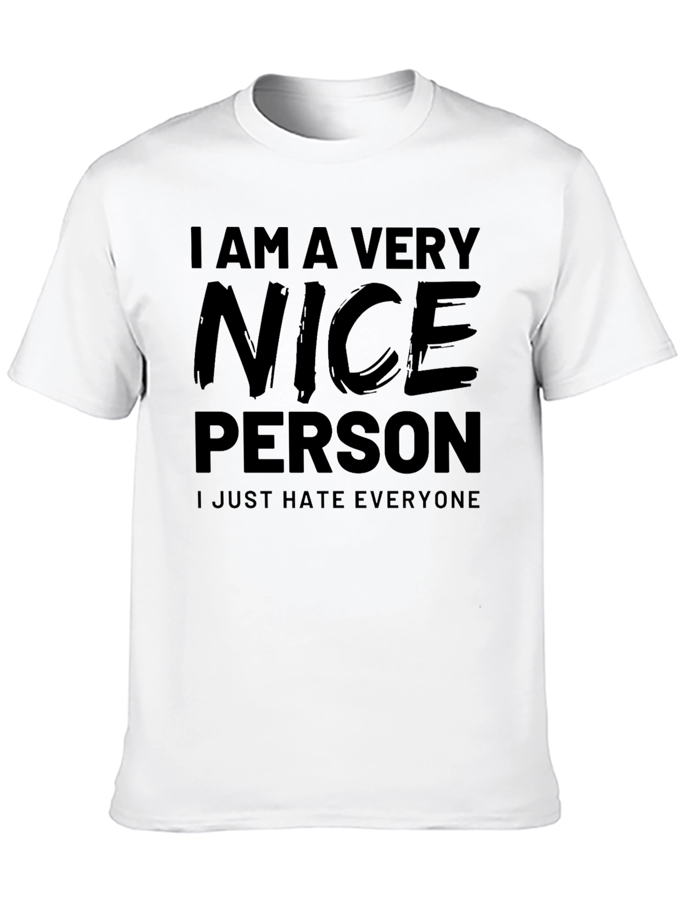 Black Funny I Am A Very Nice Person Black T-Shirt view 10