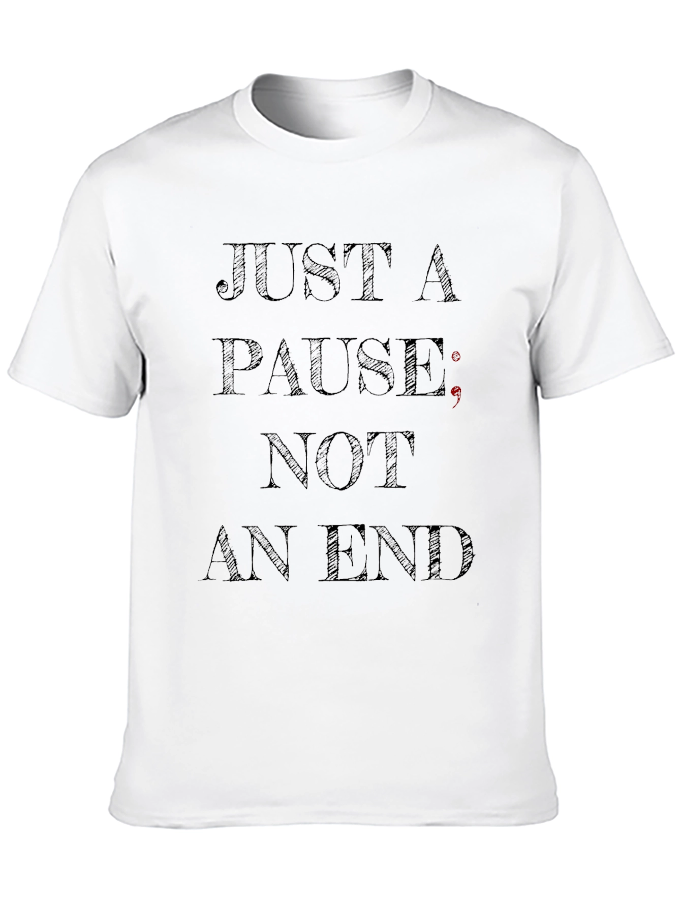 Black Just a Pause Semicolon Graphic T-Shirt view 10