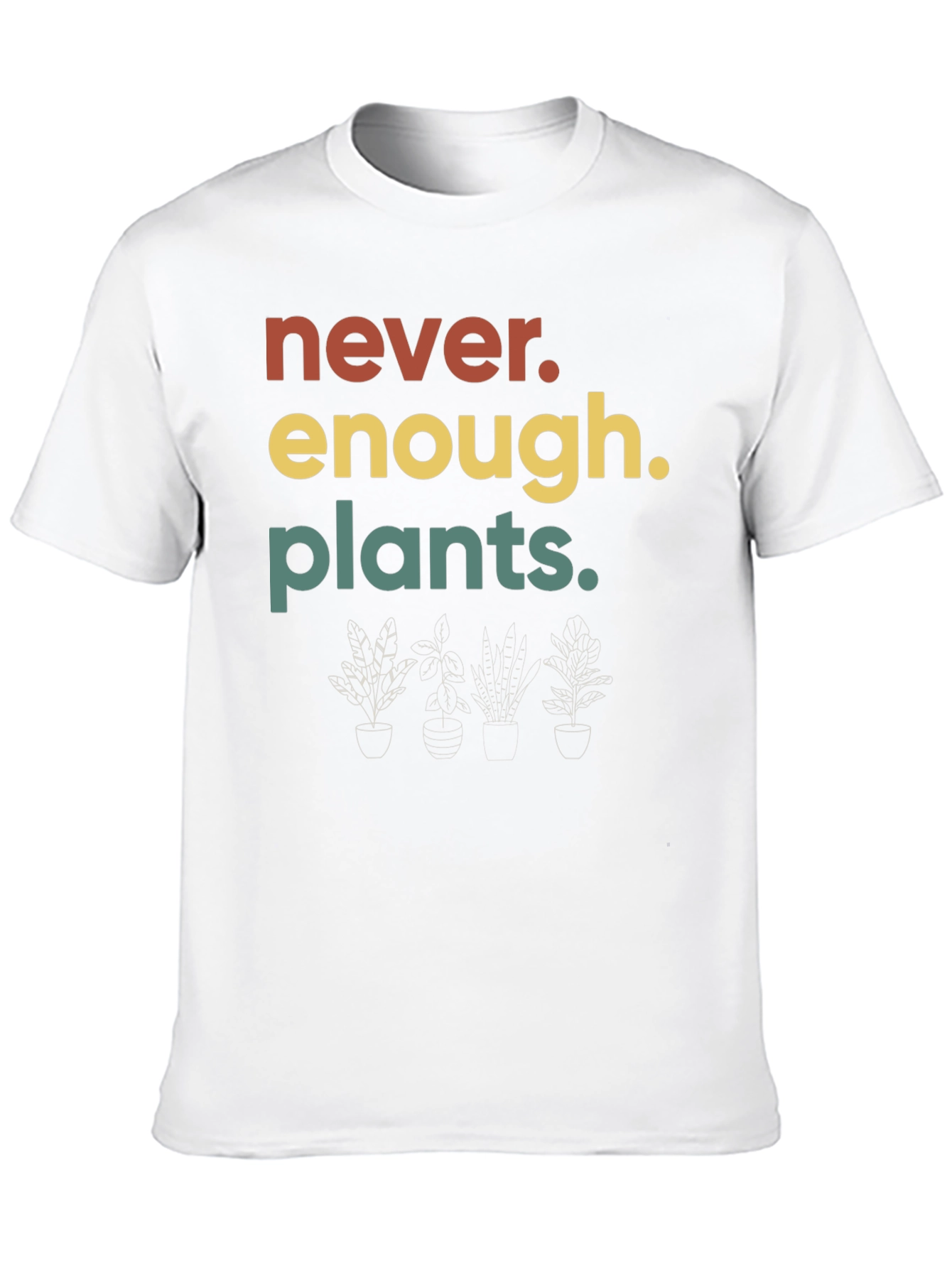 Black Never Enough Plants T-Shirt - Black view 10