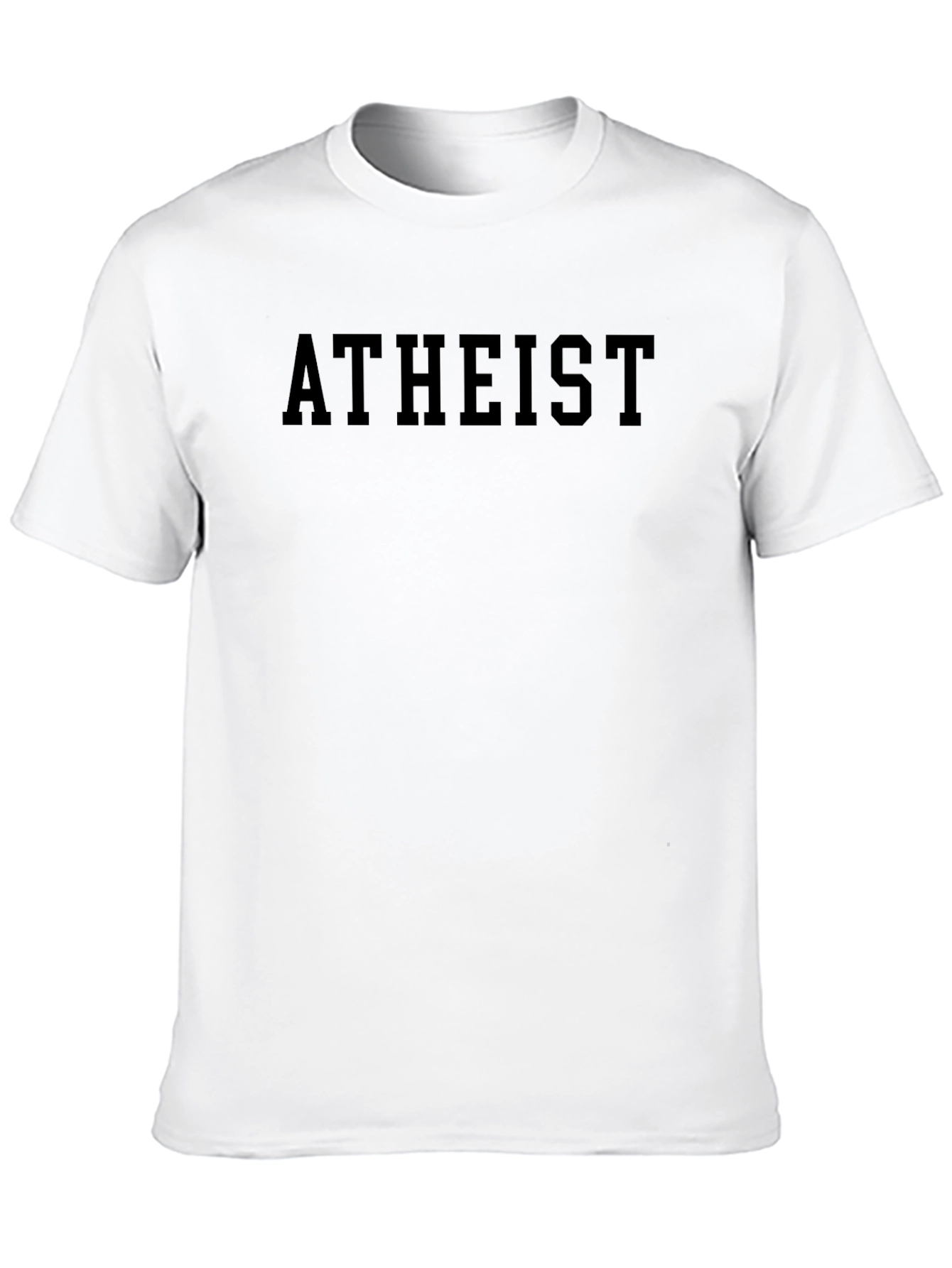 Black Atheist Bold Text Graphic Crew Neck T-Shirt view 10