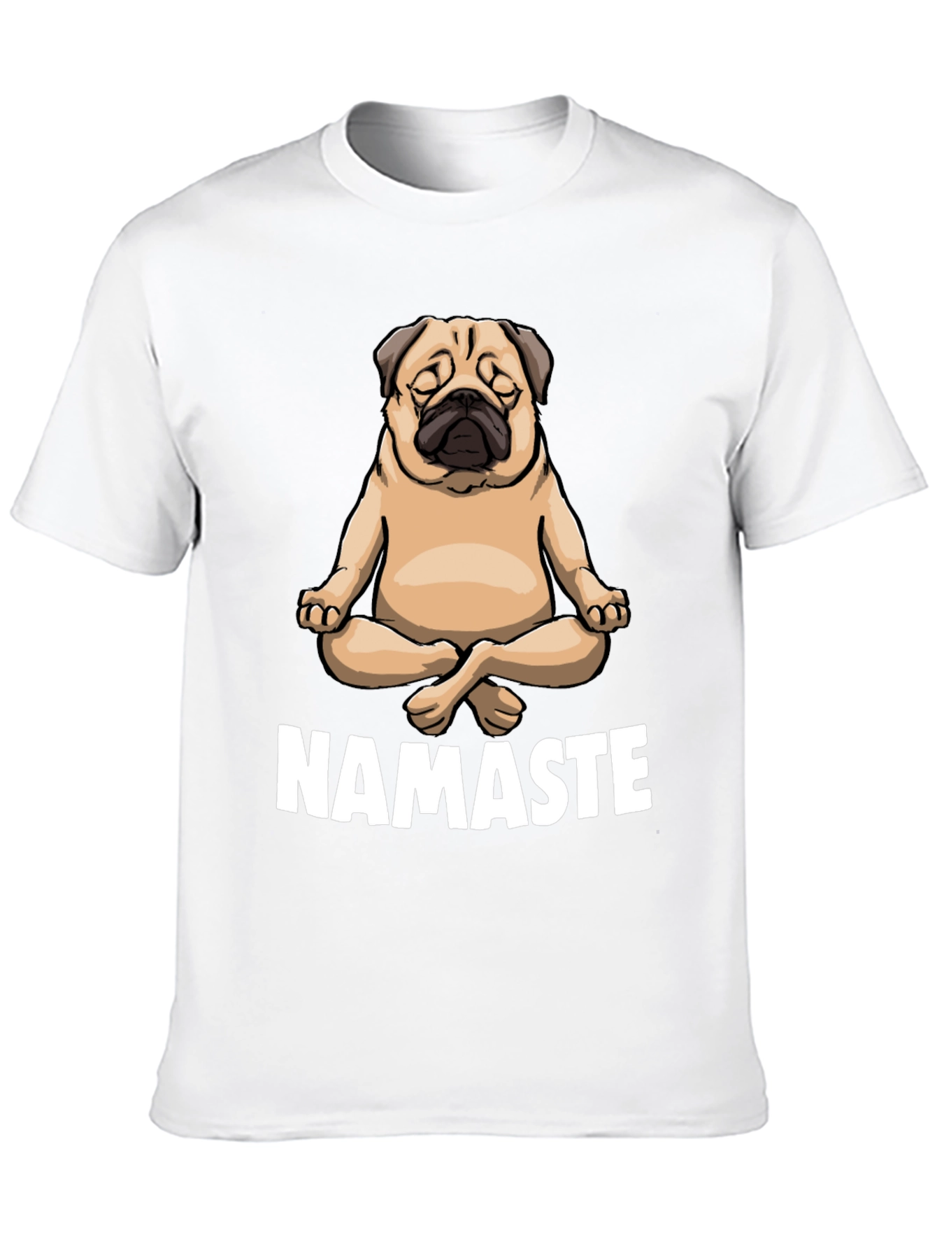 Black Yoga Pug Namaste Black T-Shirt view 10