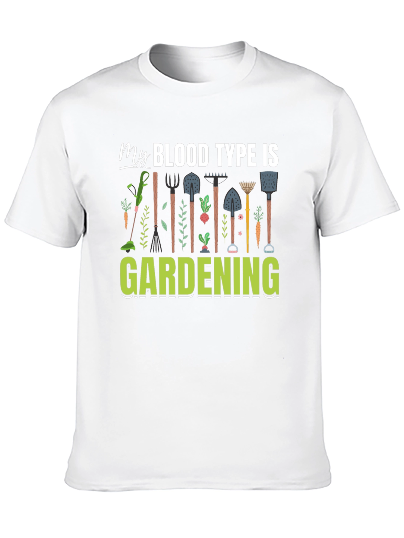 Black Gardening Blood Type T-Shirt view 10