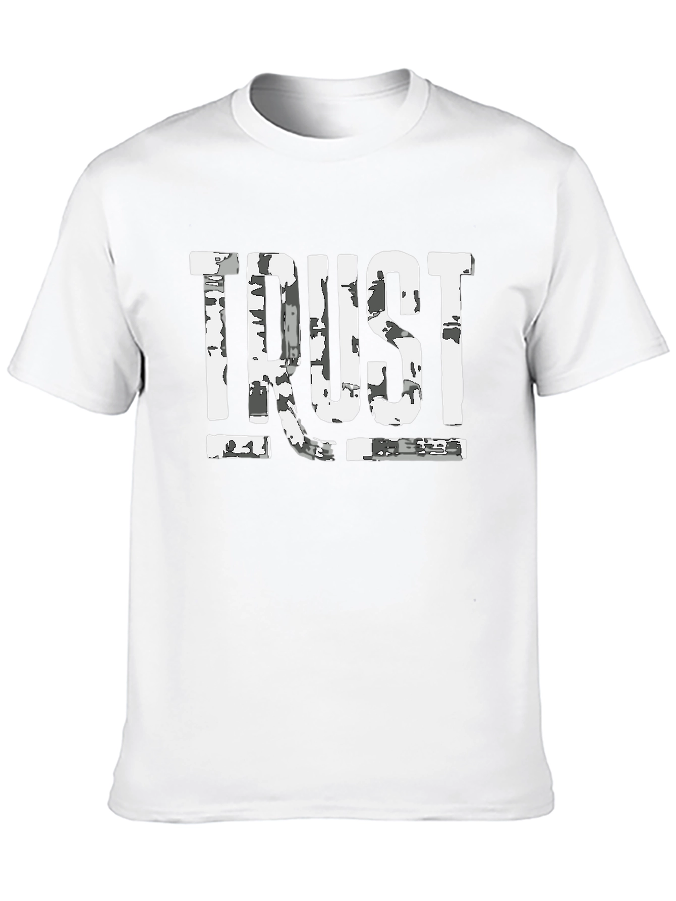 Black Distressed "TRUST" Graphic Black T-Shirt view 10