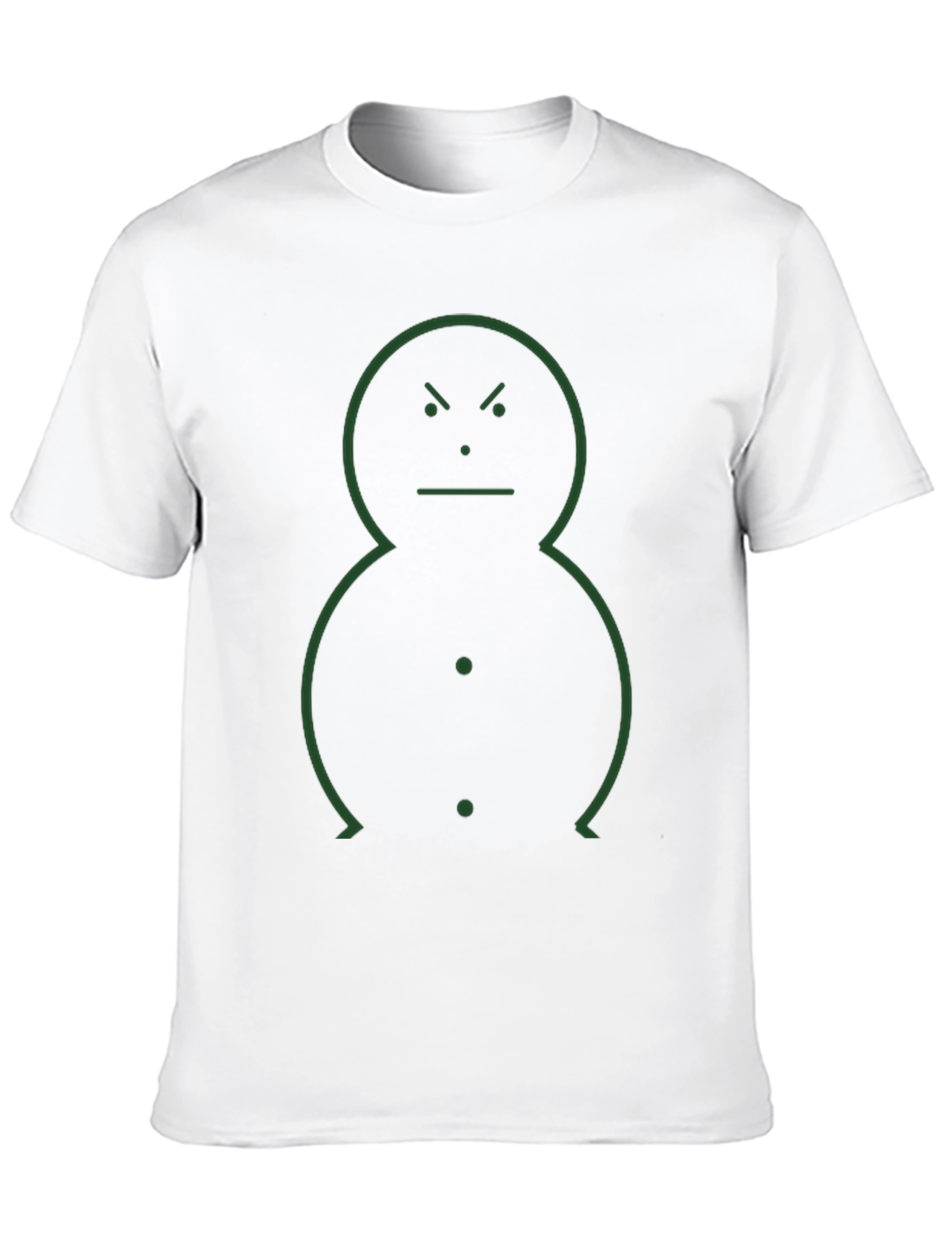 Black Minimalist Angry Snowman Graphic Tee view 10