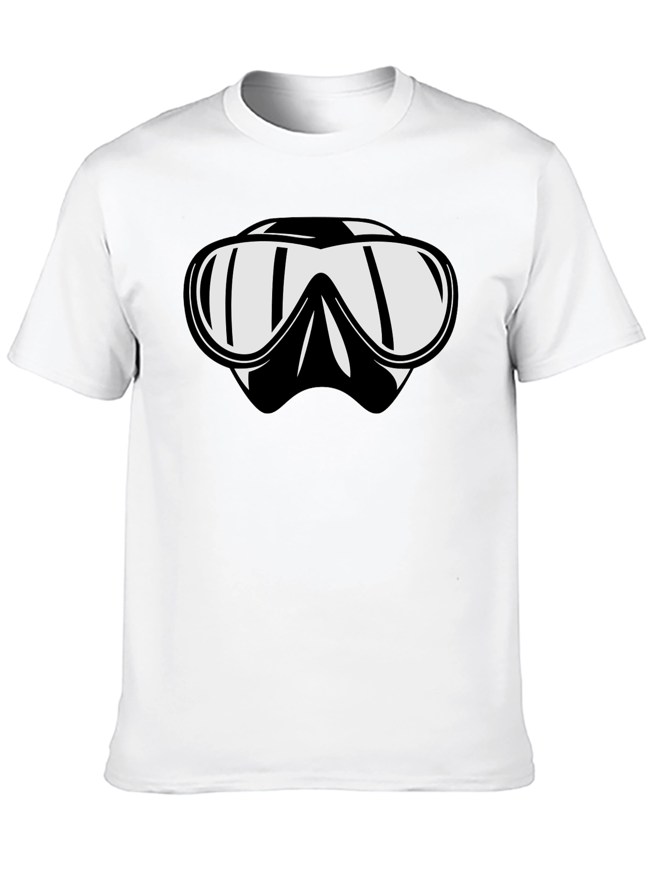 Black Diving Mask Graphic Tee - Black Cotton T-Shirt view 10