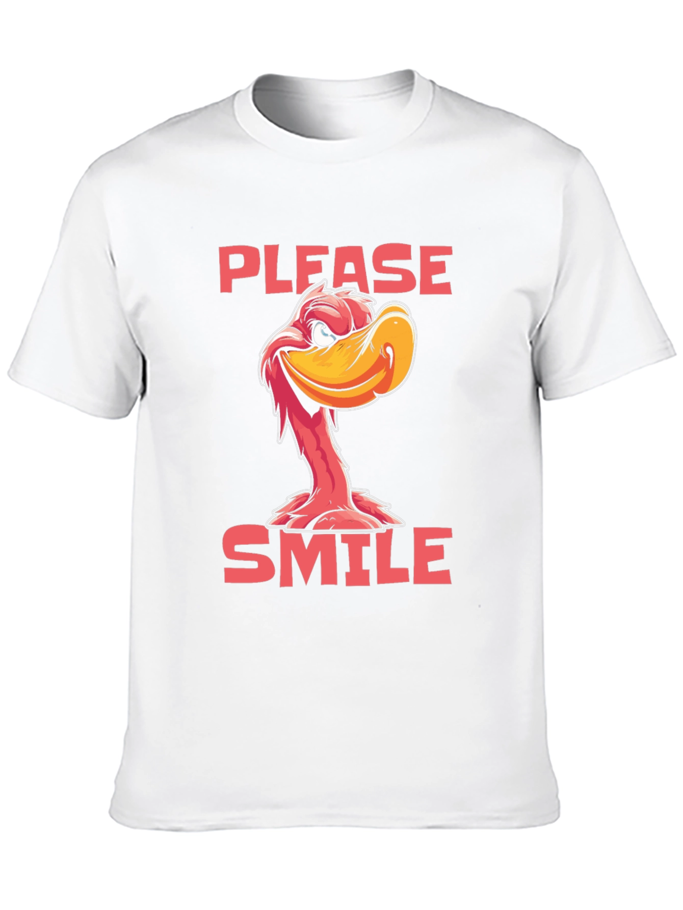 Black Please Smile Cartoon Duck Graphic Tee view 10