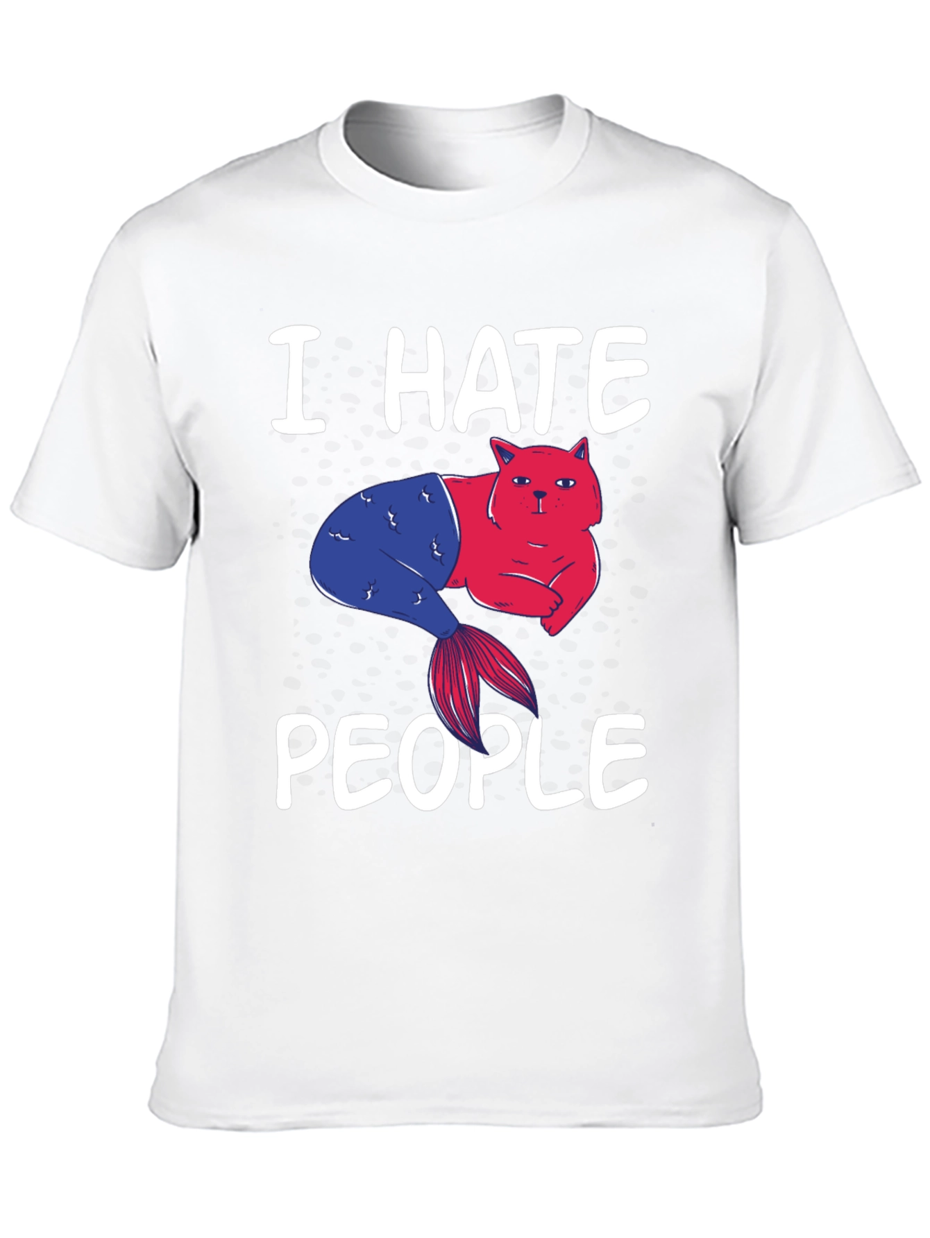 Black I Hate People Cat Mermaid Graphic Tee view 10