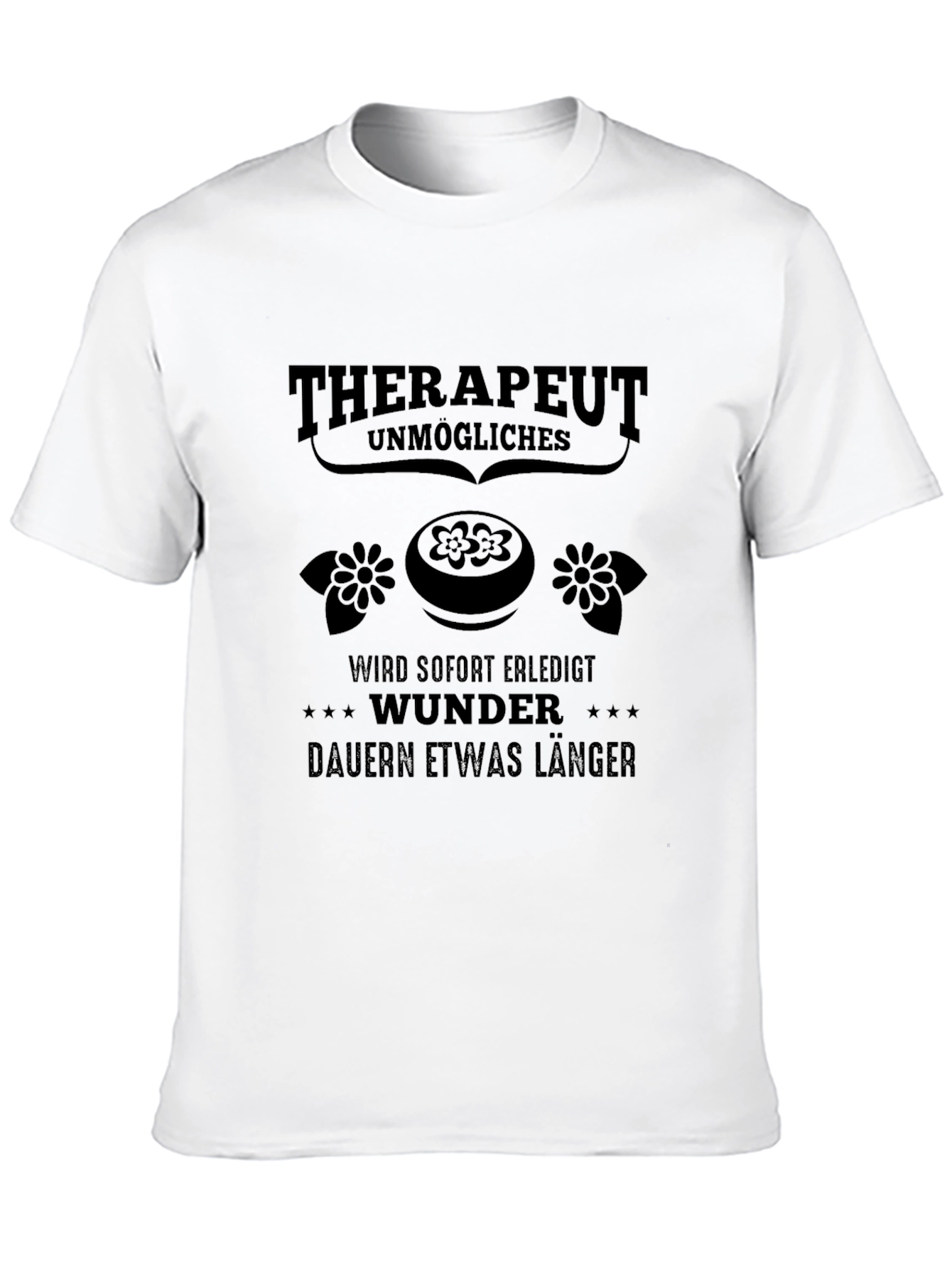 Black Therapeut Black T-Shirt - German Humor Graphic Tee view 10