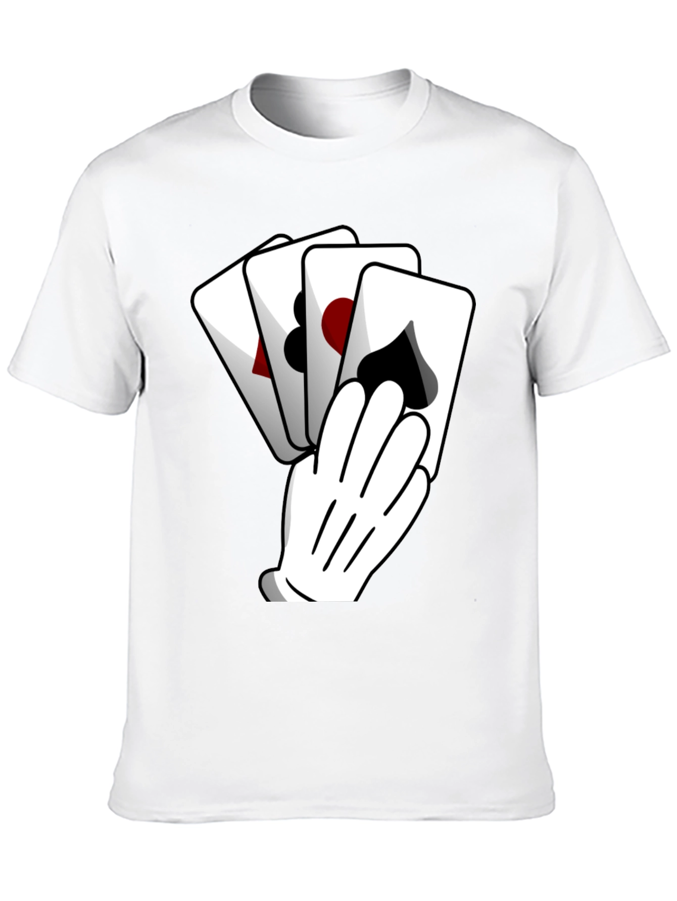Black Playing Card Hand Black Graphic Tee view 10