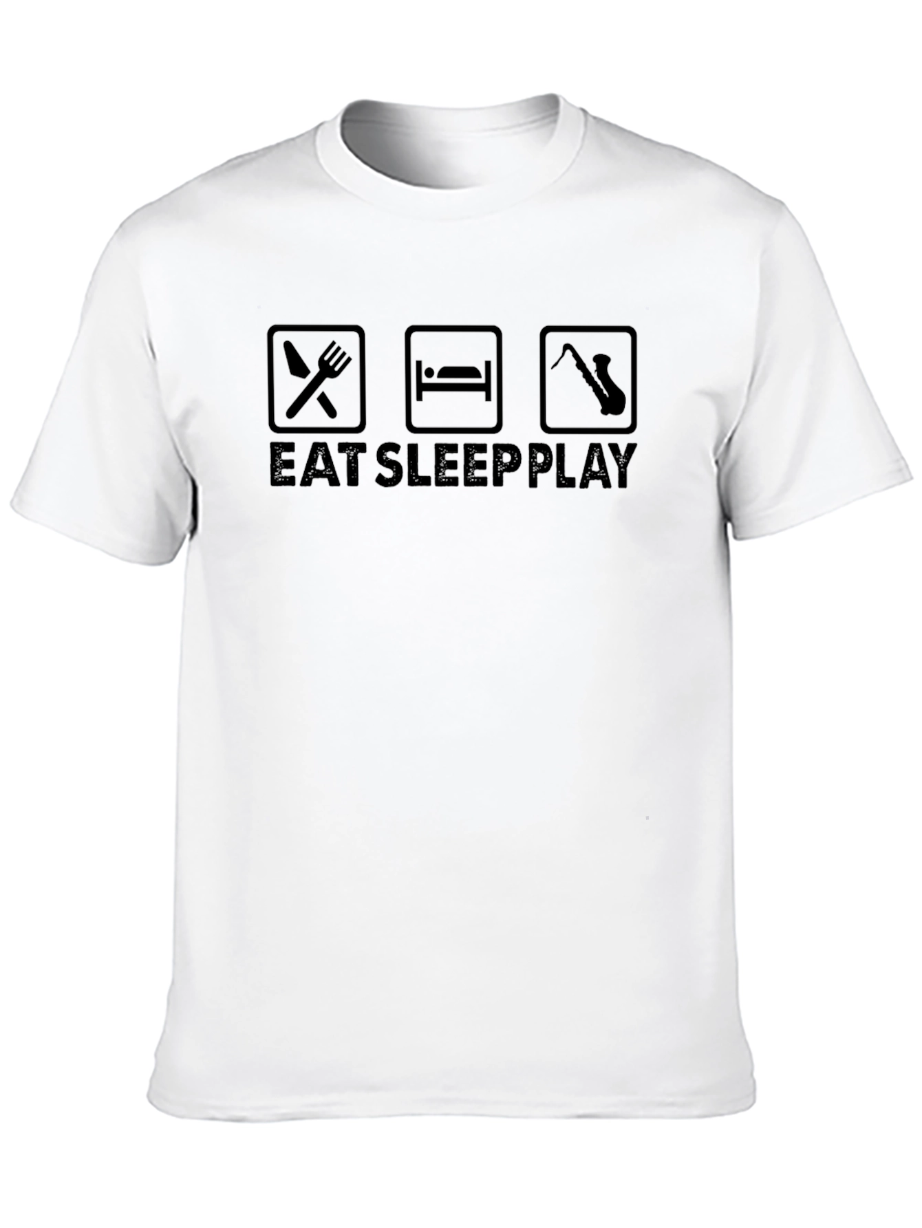 Black Eat Sleep Play Saxophone Black T-Shirt view 10