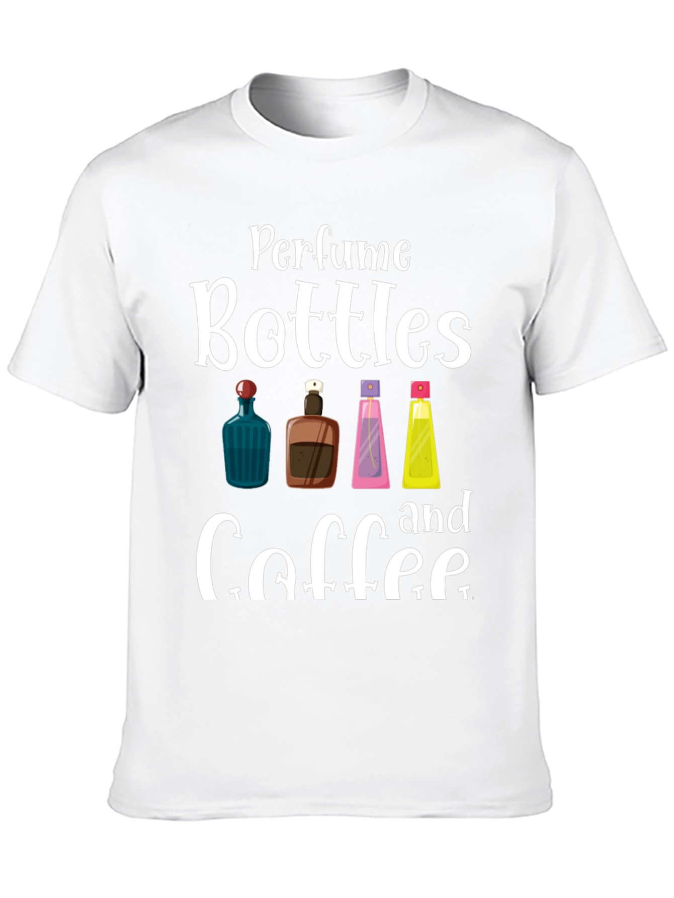 Black Perfume Bottles & Coffee T-Shirt view 10