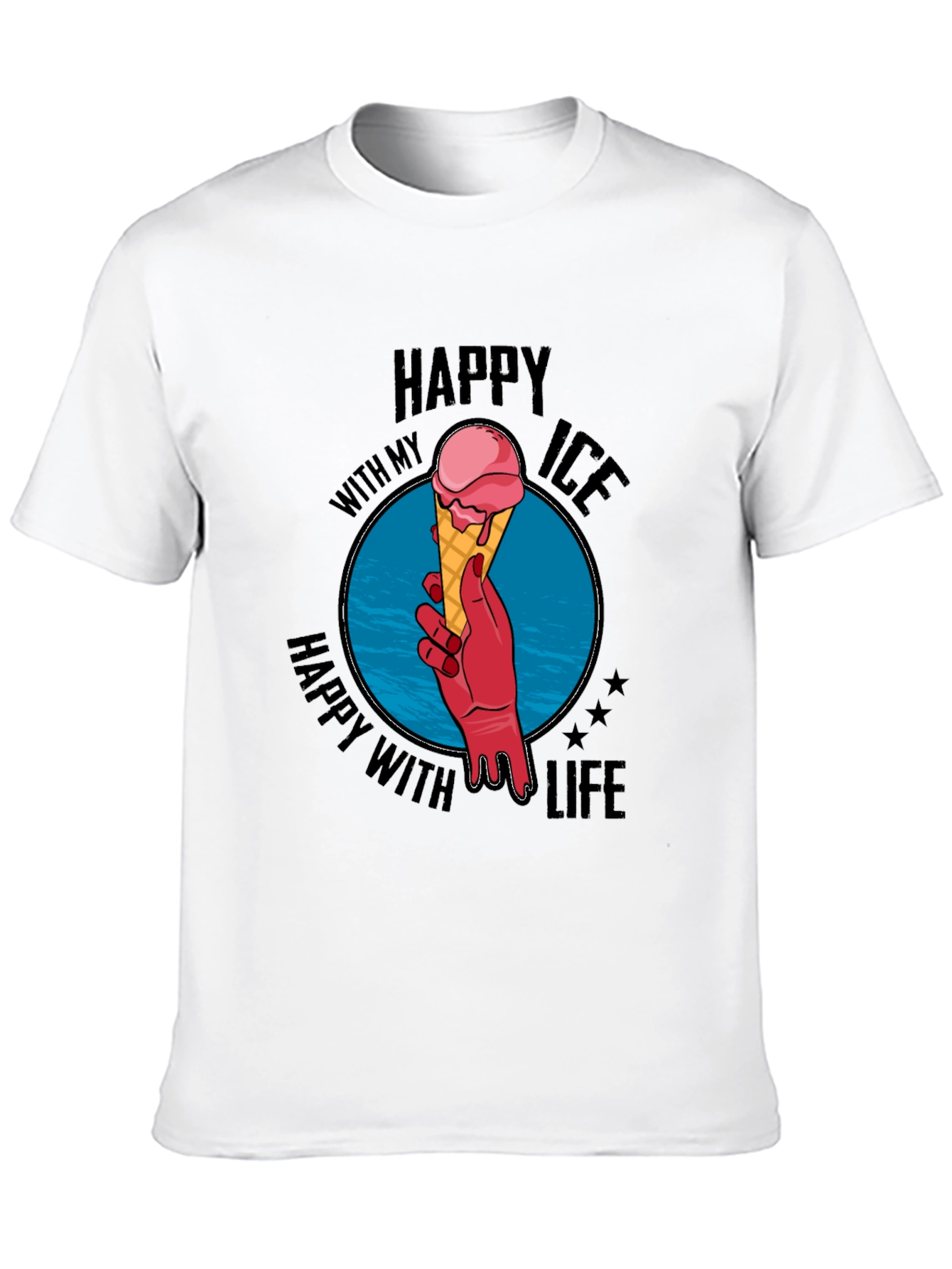 Black Happy With My Ice T-Shirt view 10