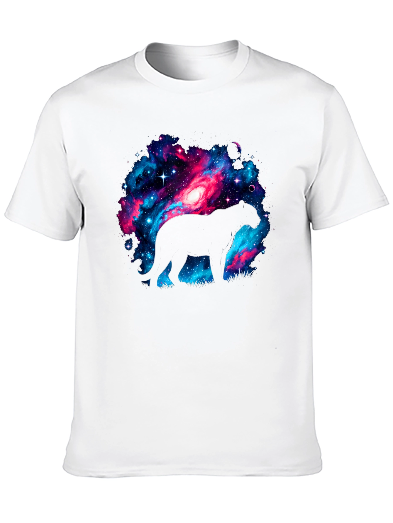 Black Galaxy Panther T-Shirt - Cosmic Cat Design view 10