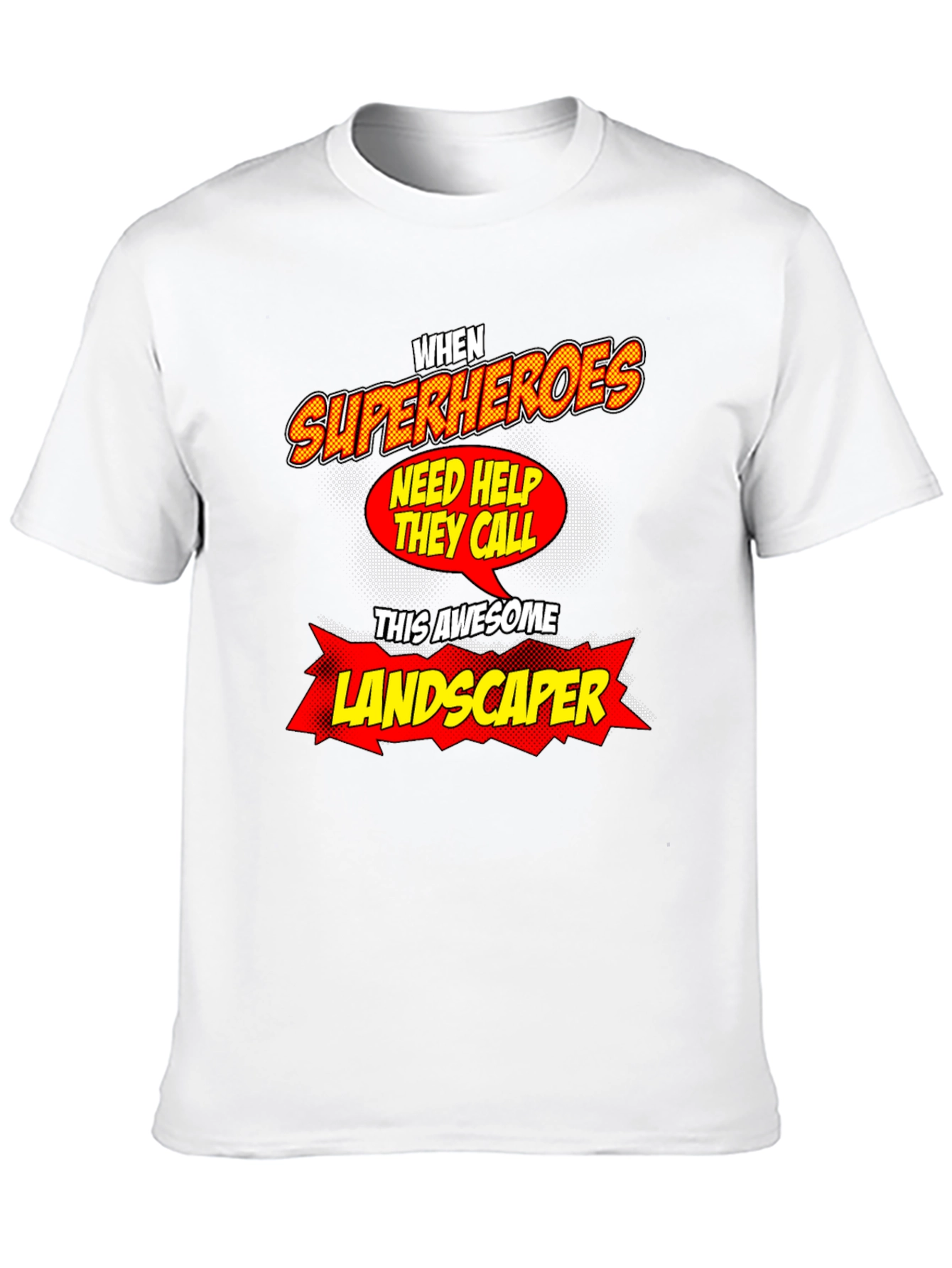 Black Awesome Landscaper Superheroes T-Shirt view 10