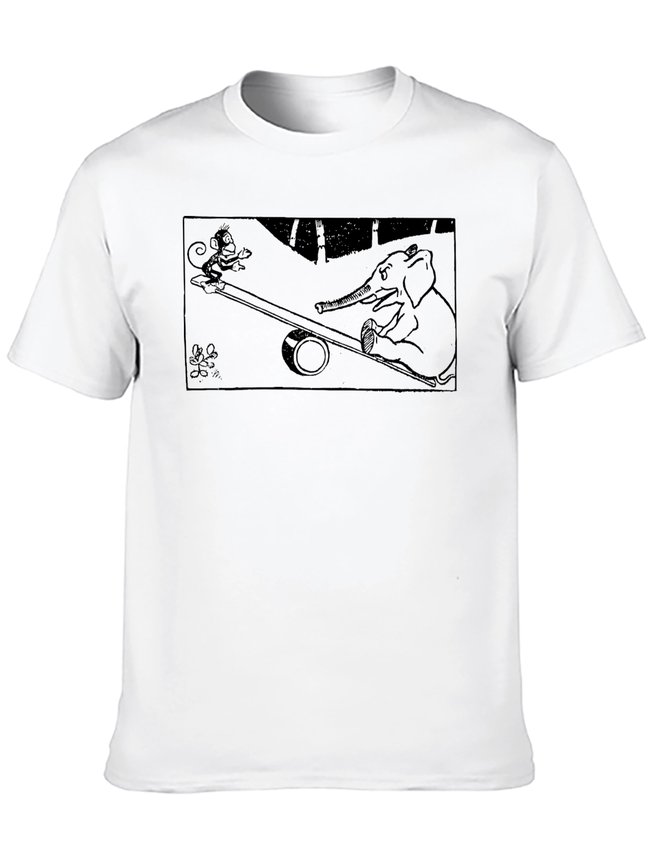 Black Monkey & Elephant See-Saw Graphic Tee view 10