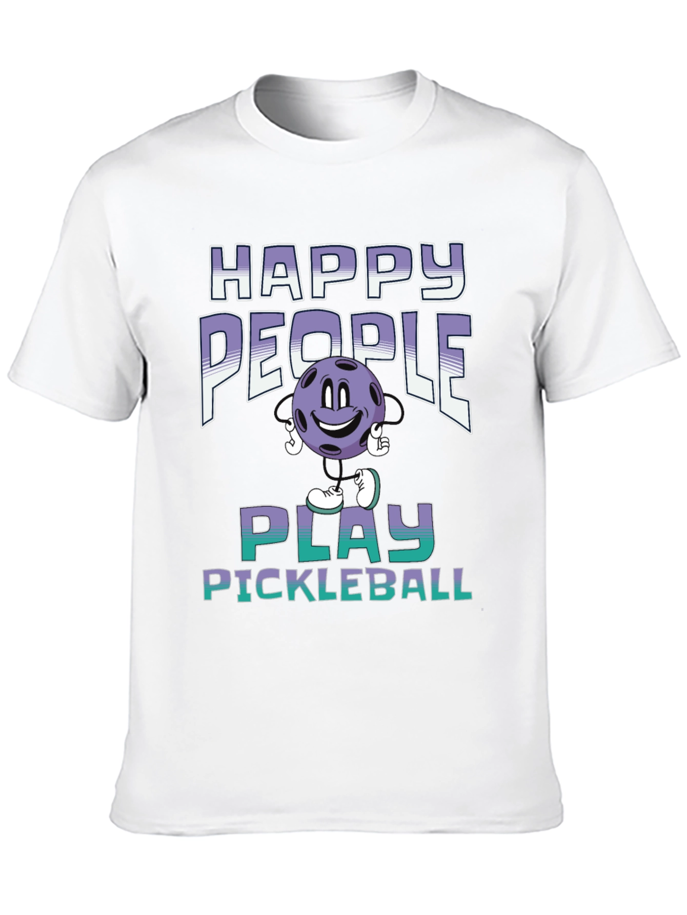 Black Happy People Play Pickleball T-Shirt view 10