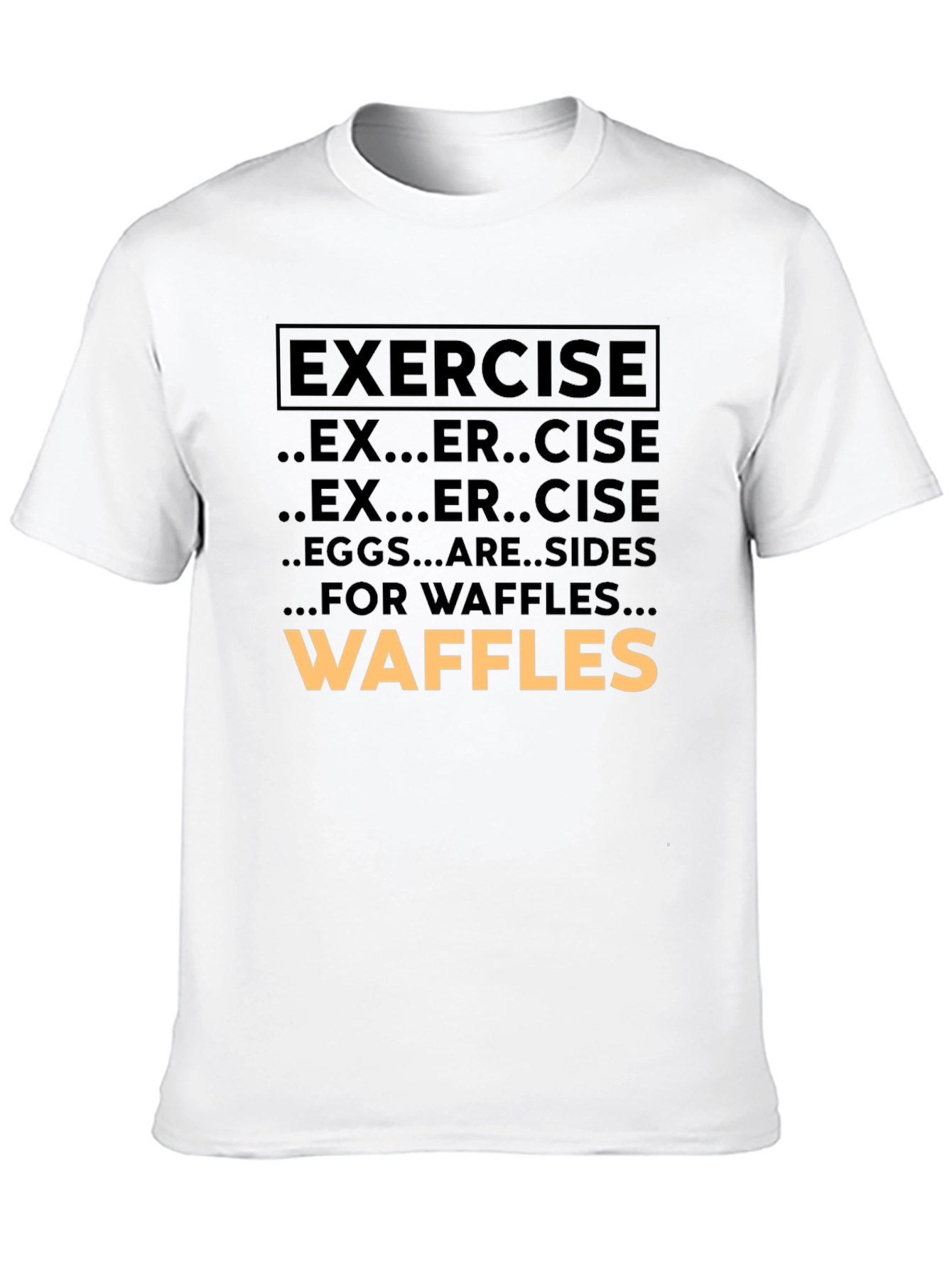 Black Exercise Waffles Graphic Tee view 10
