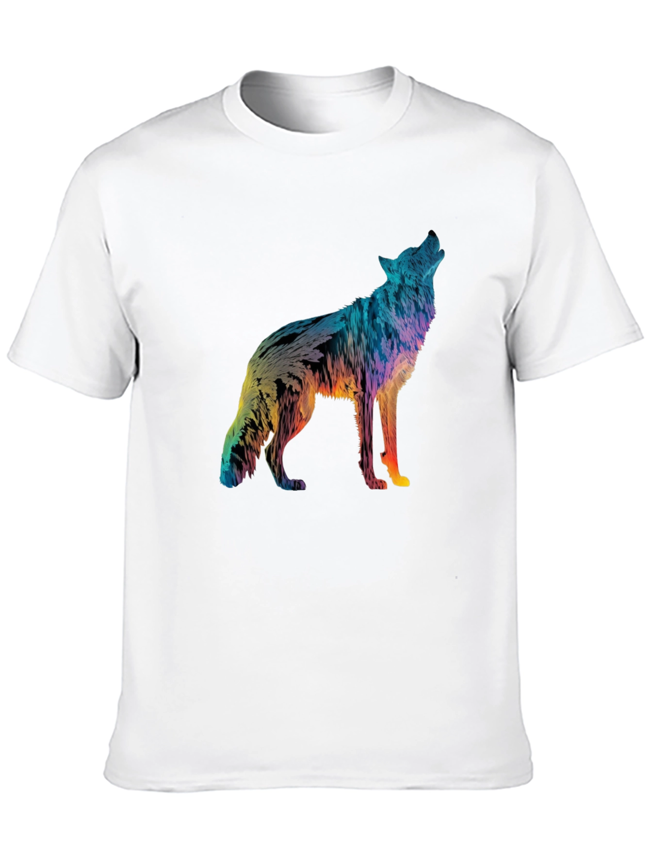Black Vivid Wolf Graphic Tee - Men's Black T-Shirt view 10