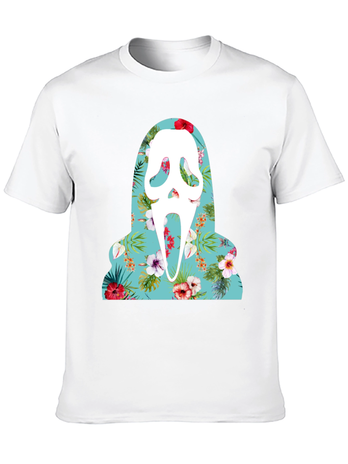 Black Floral Scream Ghost T-Shirt view 10