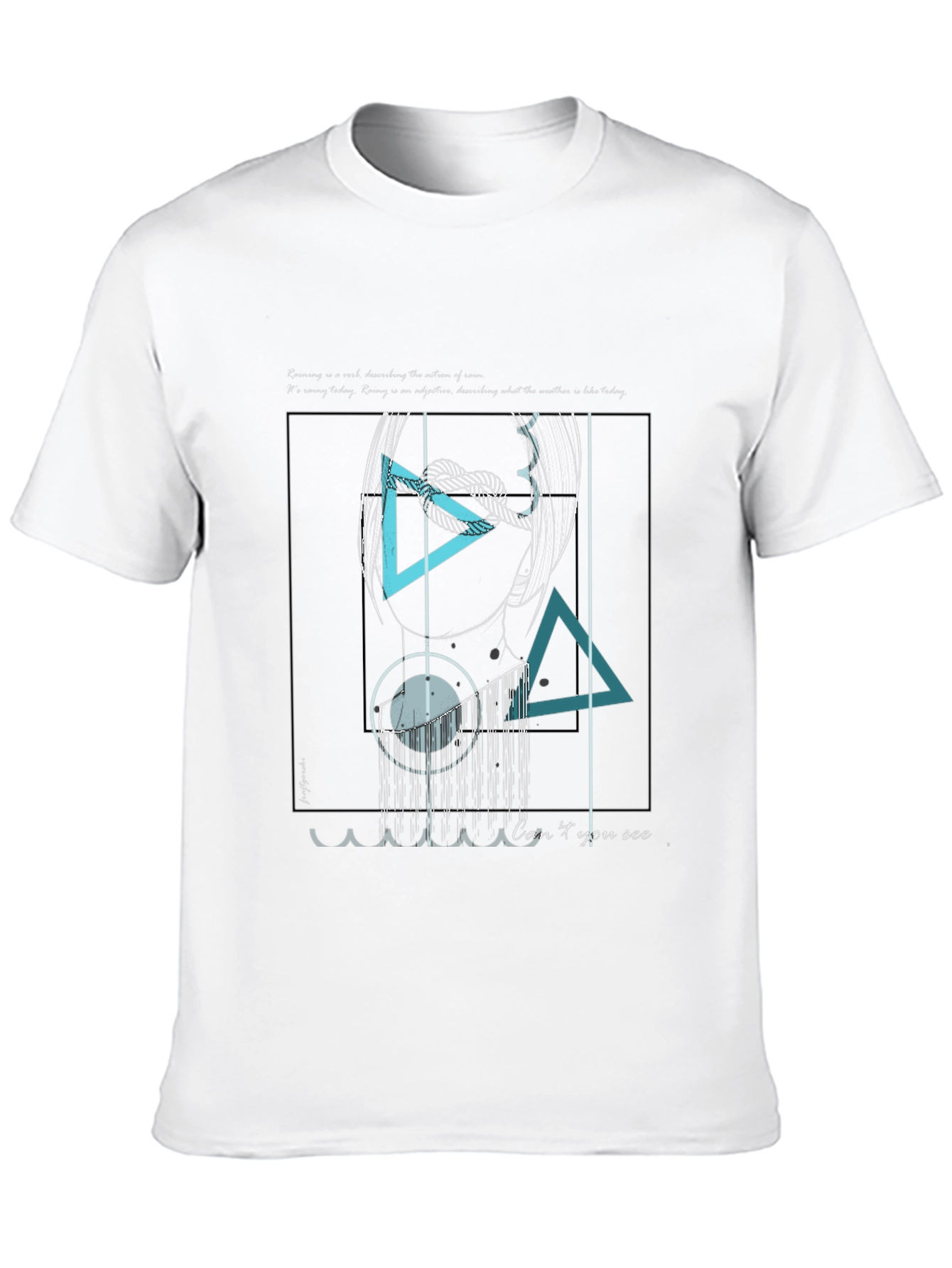 Black Abstract Geometric Graphic Black T-Shirt view 10