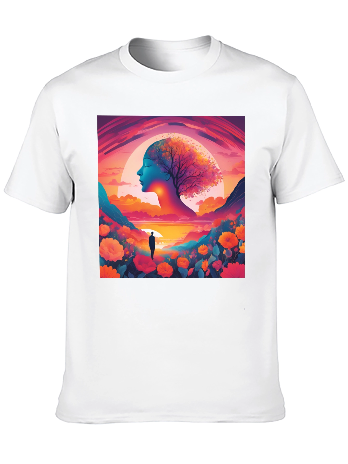 Black Nature's Dream T-Shirt - Artistic Graphic Tee view 10