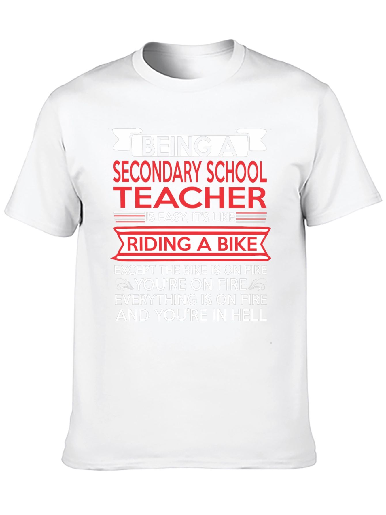 Black Secondary School Teacher T-Shirt: Riding a Bike in Hell view 10