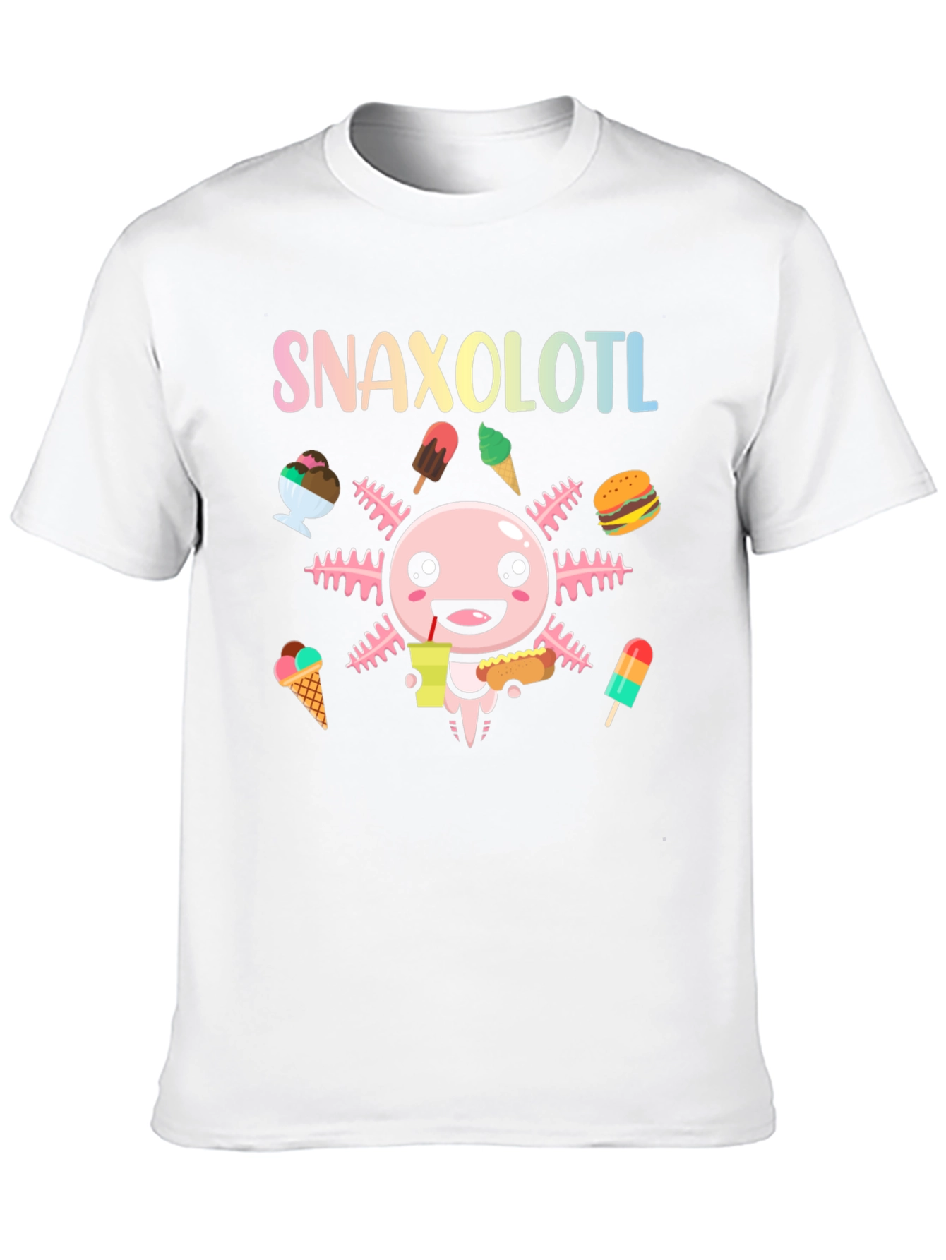 Black Snaxolotl Axolotl Food Lover T-Shirt view 10
