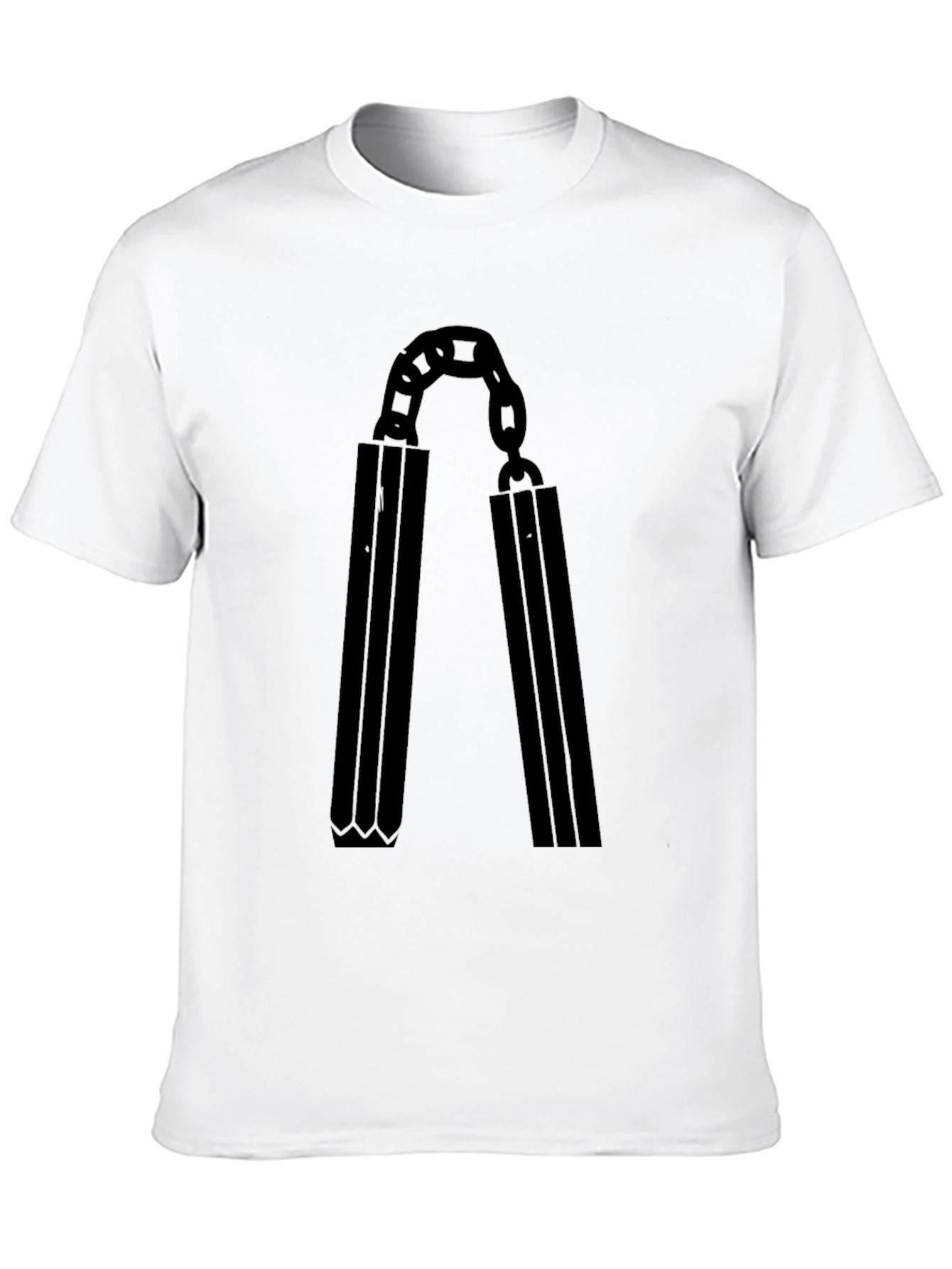 Black Nunchuck Graphic T-Shirt - Martial Arts Inspired Black Tee view 10