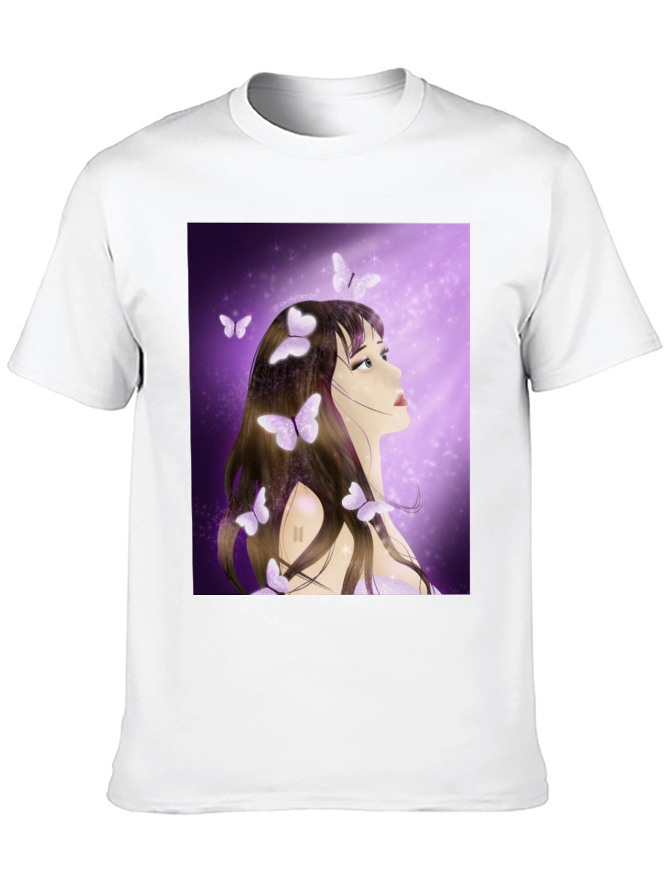 Black Girl with Butterfly T-Shirt - Artistic Graphic Tee view 10