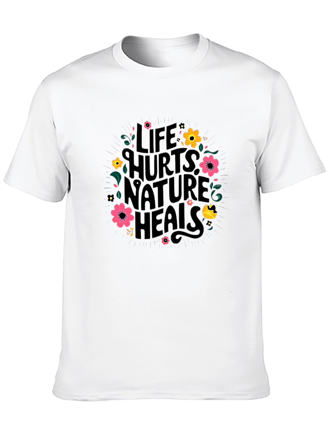 Black Life Hurts Nature Heals Graphic T-Shirt view 10
