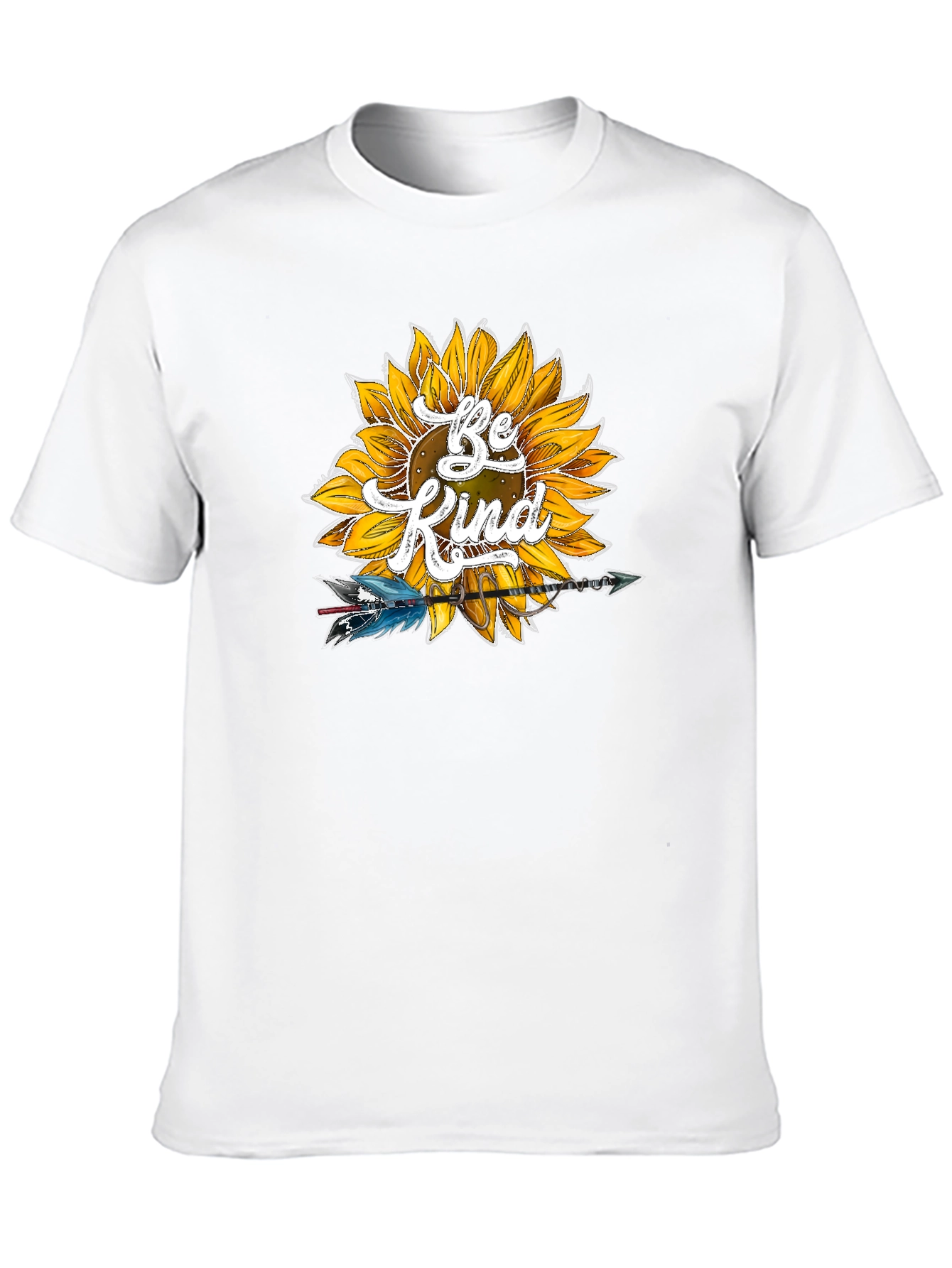 Be Kind Sunflower Graphic Tee - Soft Black Shirt - 10