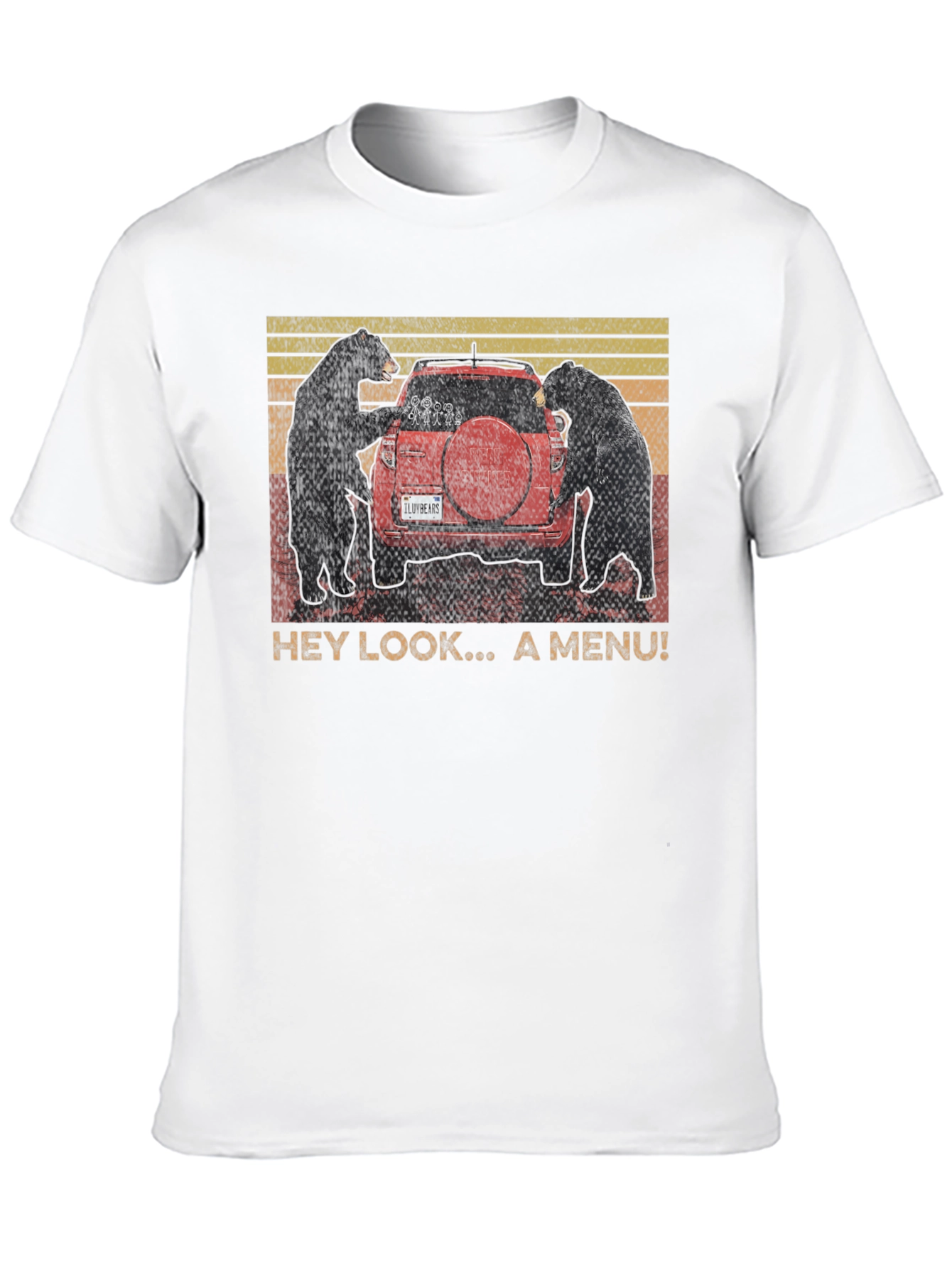 Black Bears & Car T-Shirt - "Hey Look, A Menu!" Humor Tee view 10