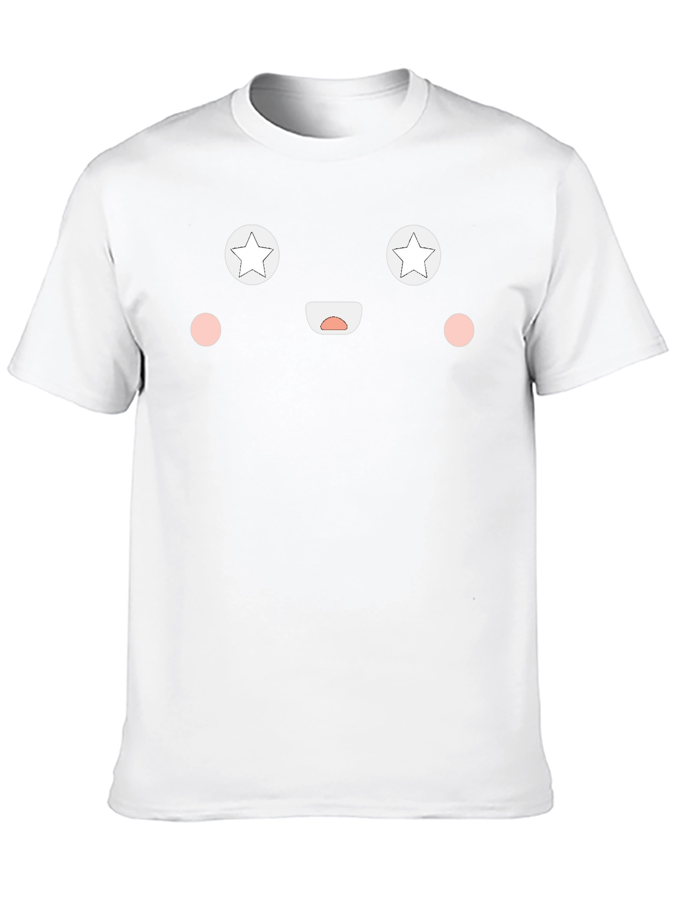 Black Fun Face Black T-Shirt - Star Eyes, Cute Smile view 10