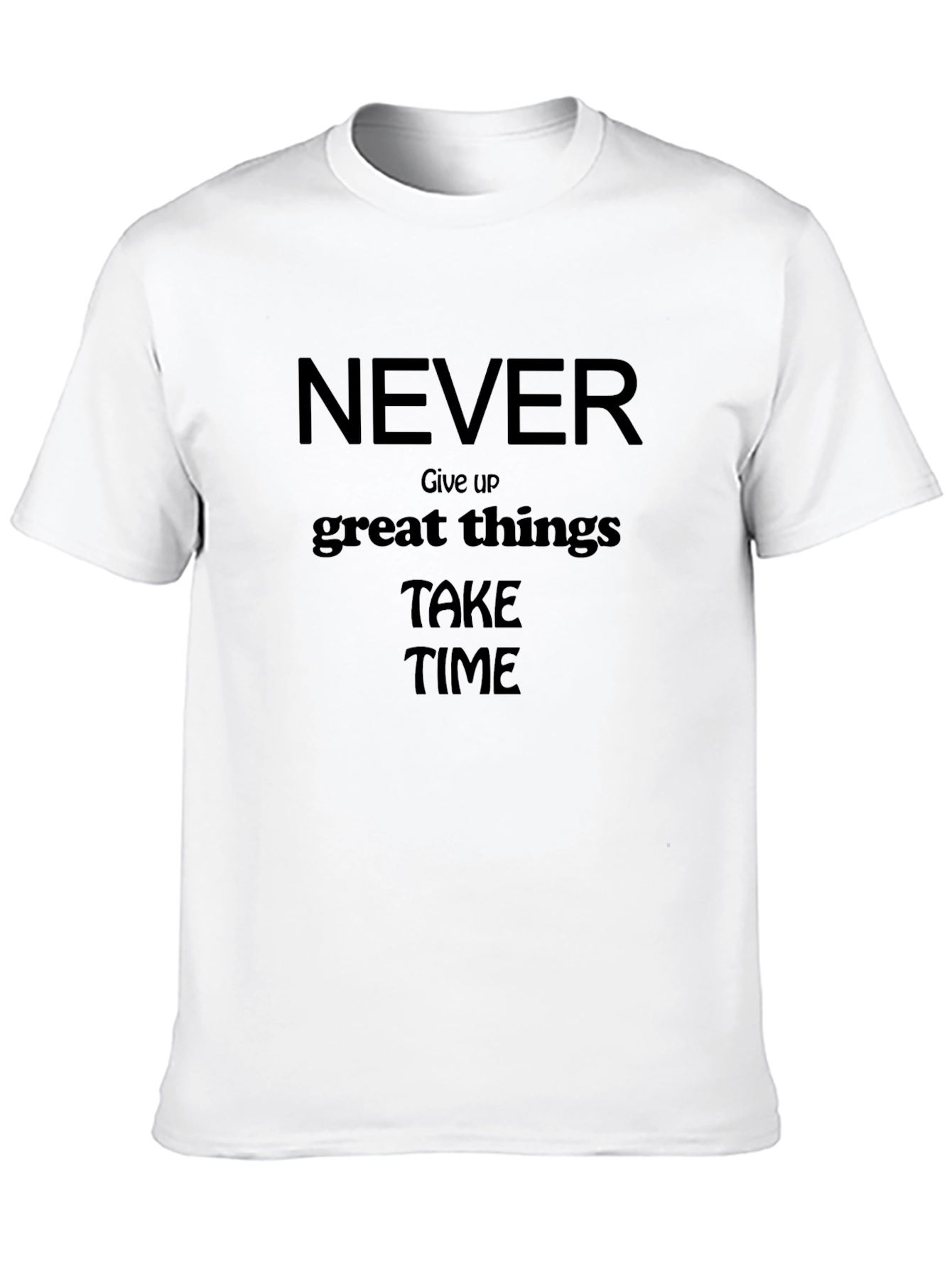 Black Inspirational Graphic Tee - Never Give Up view 10