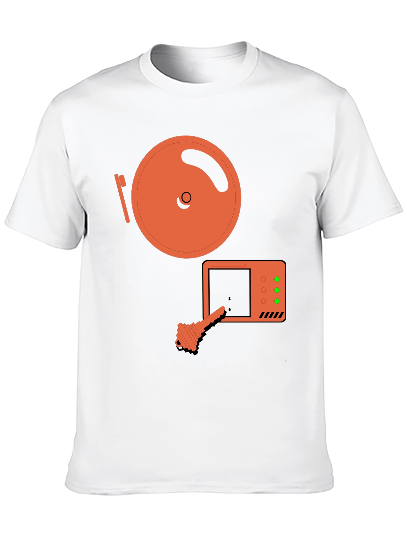 Retro Tech T-Shirt: Vintage Disk & Key Design - 10