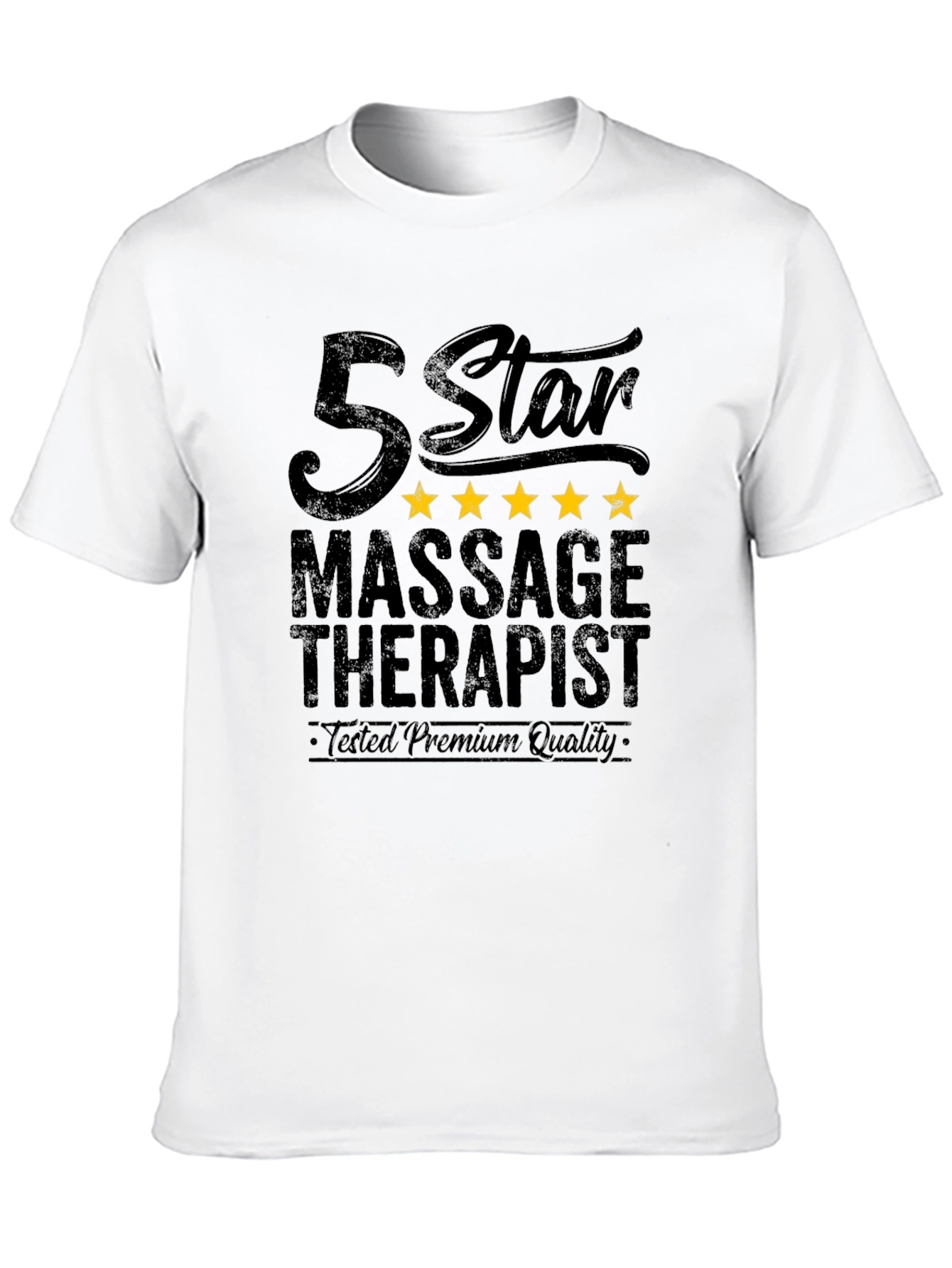 Black 5 Star Massage Therapist Graphic T-Shirt view 10